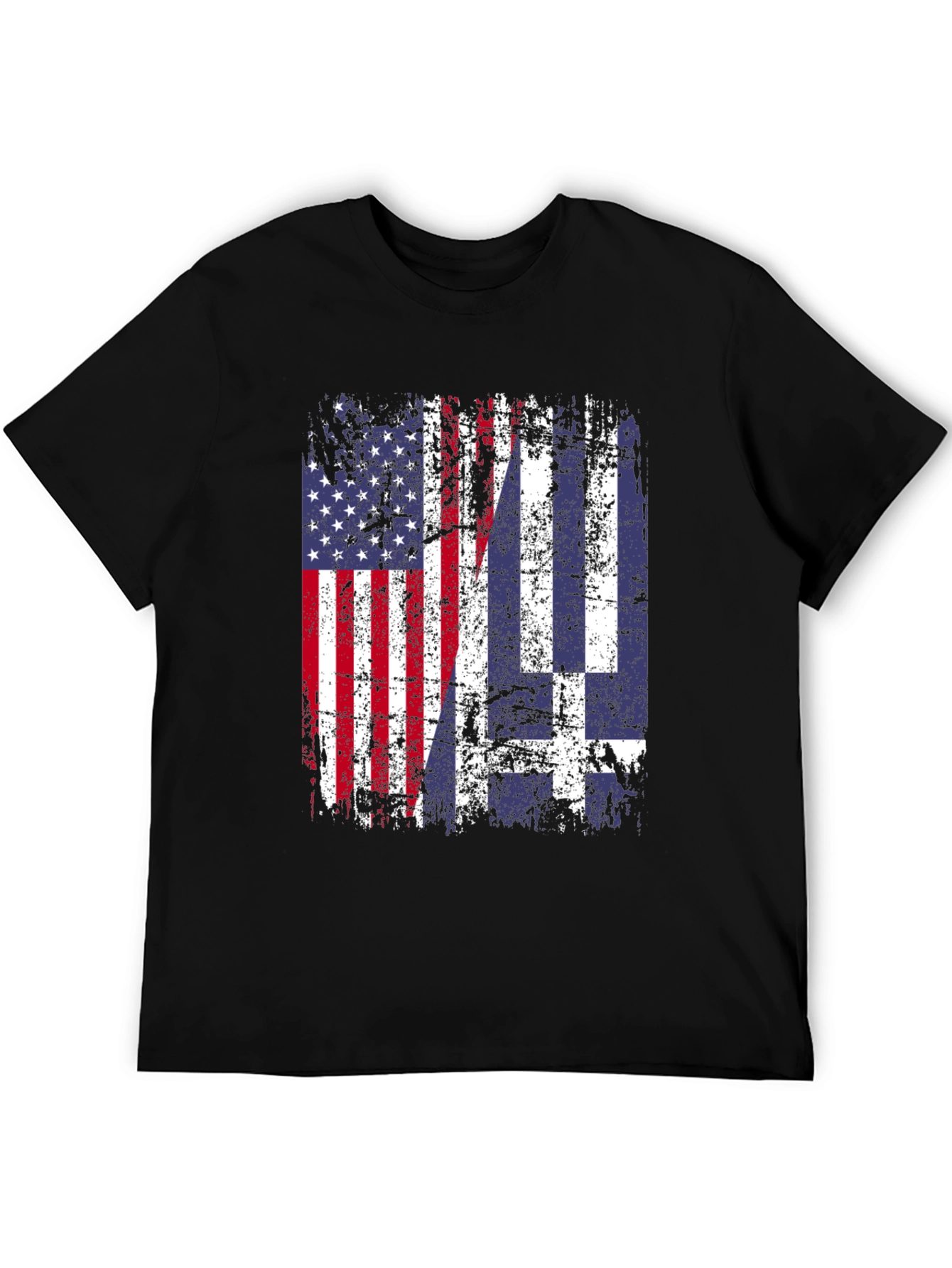 Black USA & Greece Flag T-Shirt view 5