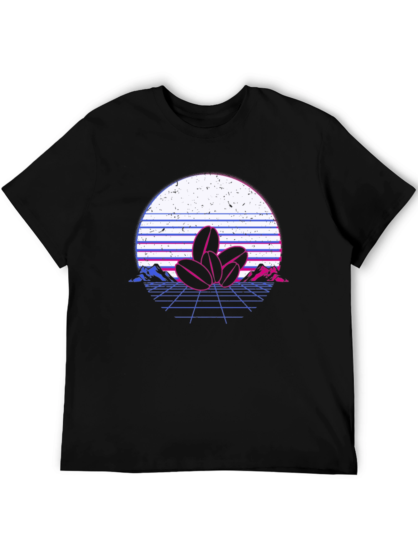 Black Retro Coffee Bean Graphic T-Shirt view 5