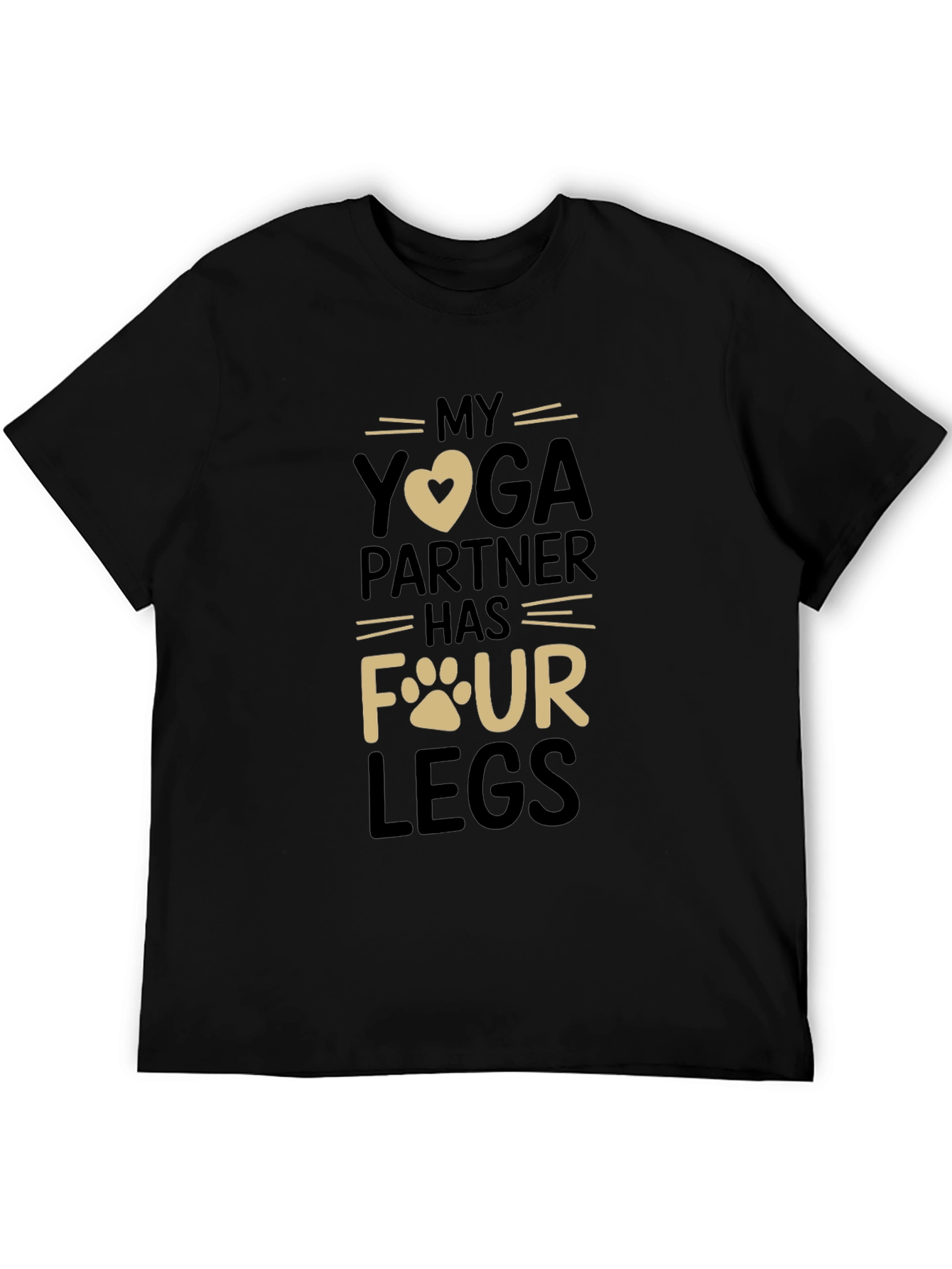 Black My Yoga Partner Has Four Legs T-Shirt view 5