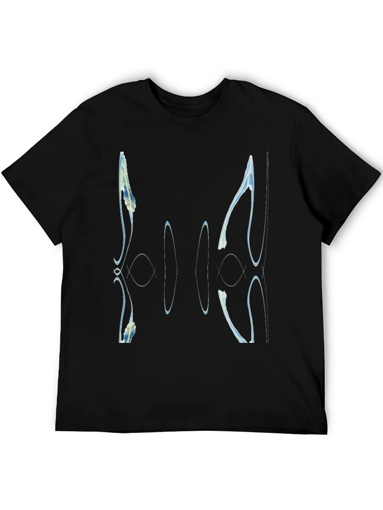 Black Abstract Graphic Print Black T-Shirt view 5