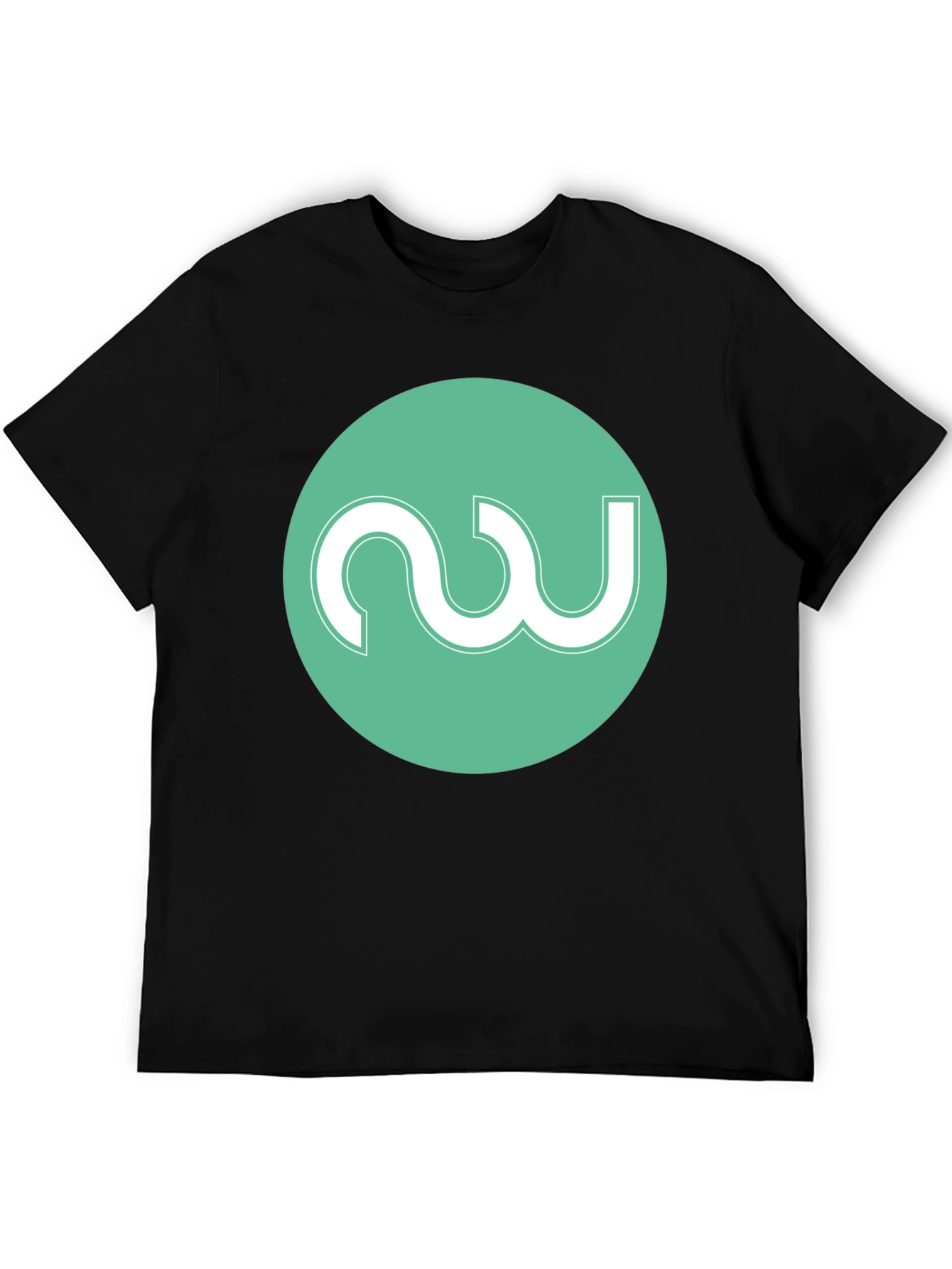 Modern Black Tee with Abstract Circle Logo - 5