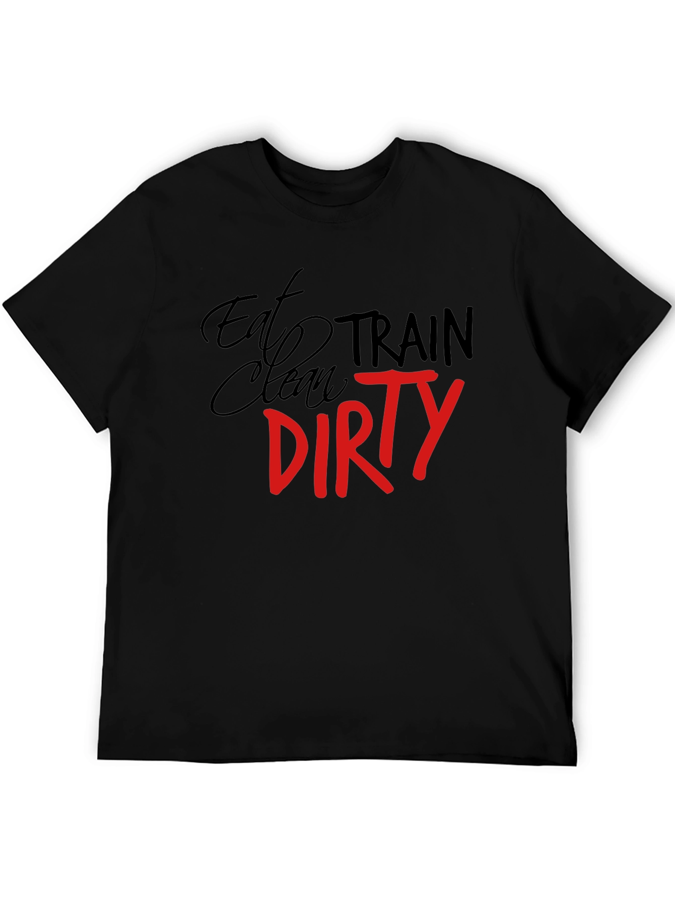 Black Eat Clean Train Dirty Graphic Tee view 5
