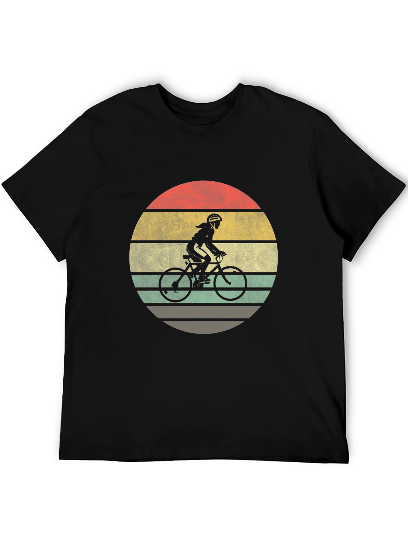 Black Vintage Style Cyclist T-Shirt view 5