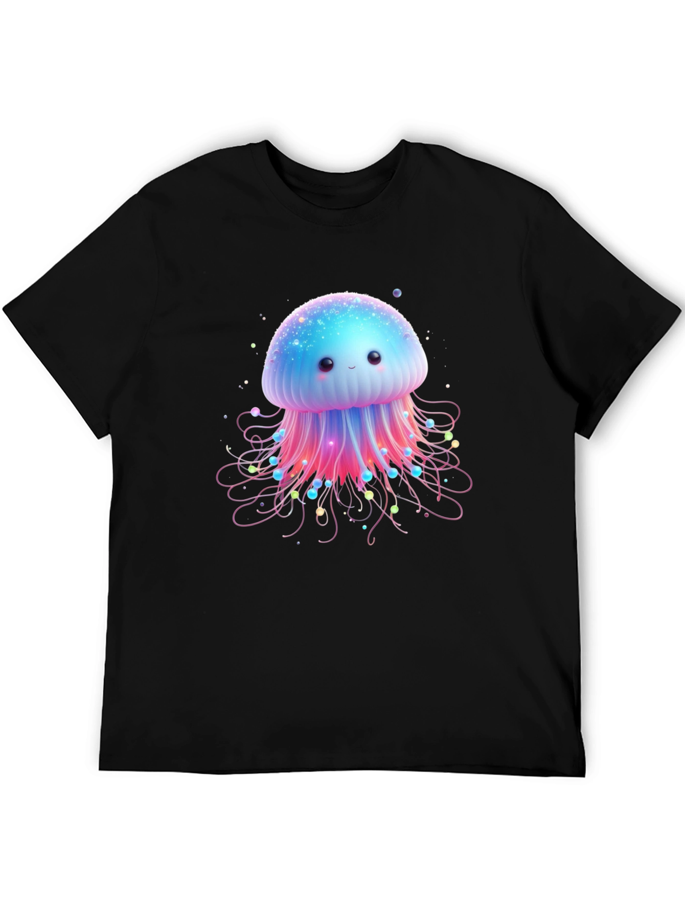 Black Cute Jellyfish Graphic Tee - Soft Cotton Comfort view 5