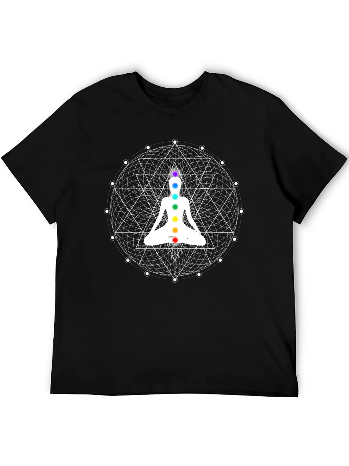 Black Chakra Meditation T-Shirt - Spiritual Yoga Tee view 5