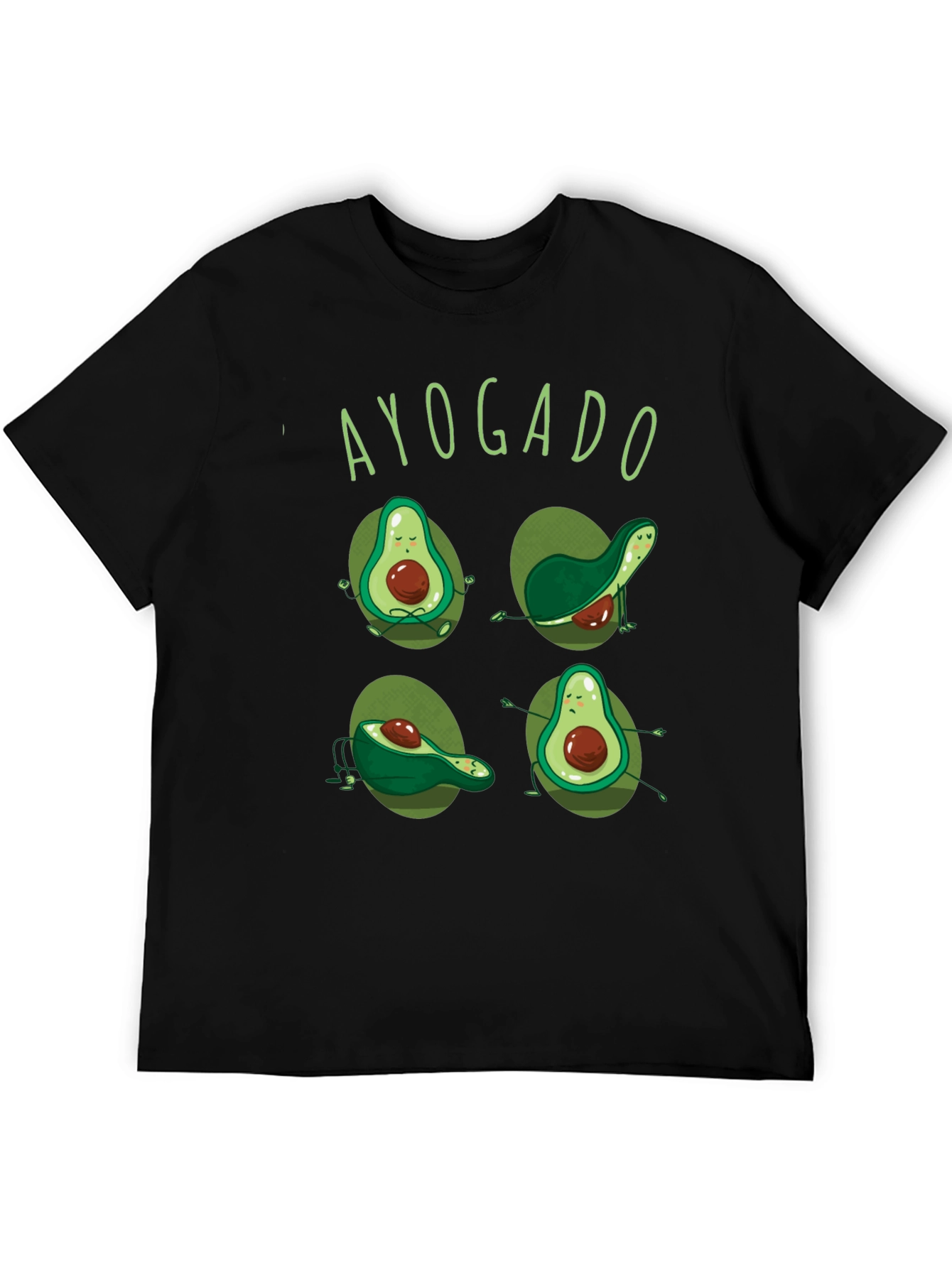 Black Ayogado Yoga Avocado Funny Graphic T-Shirt view 5