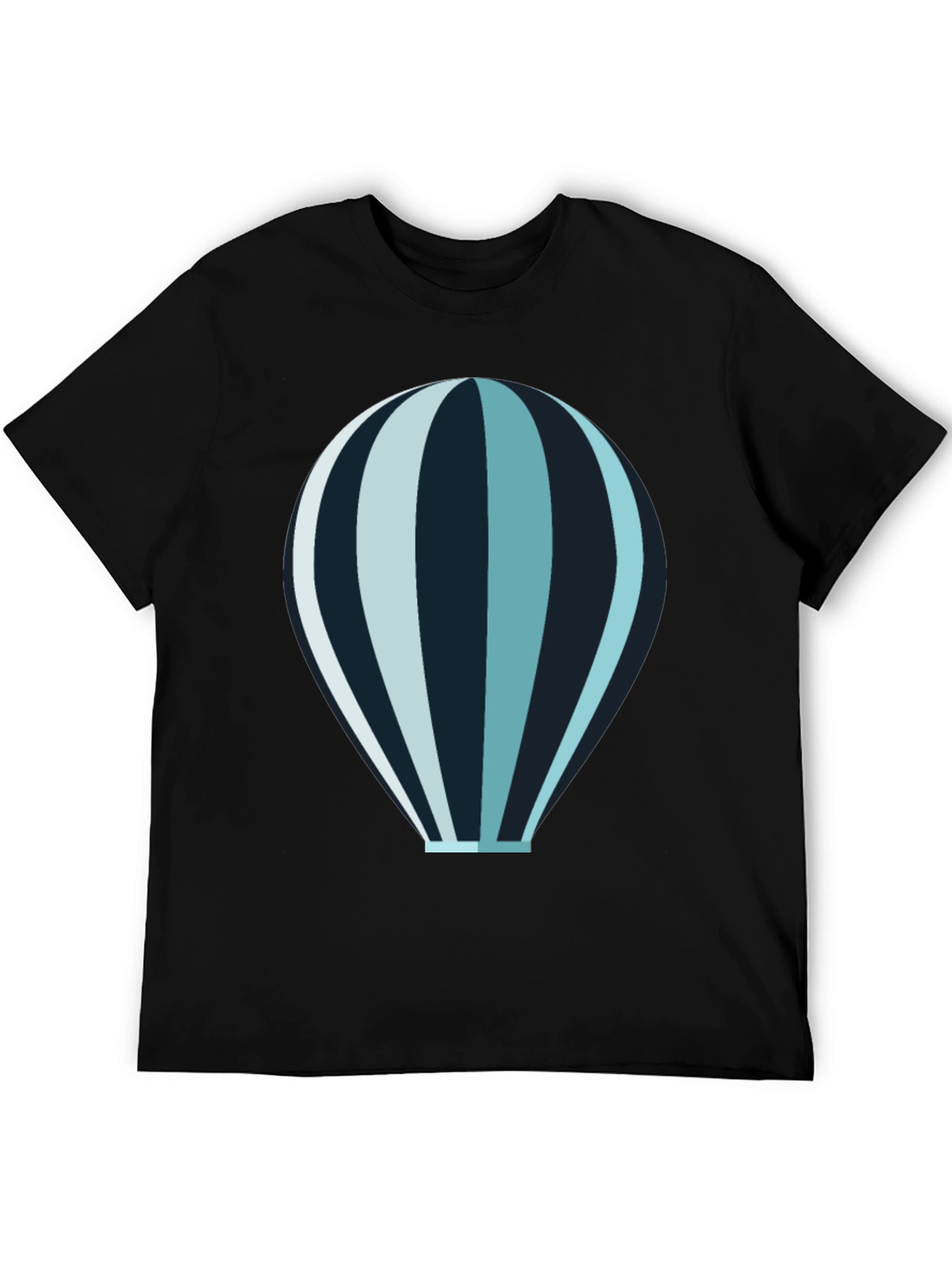 Black Hot Air Balloon Graphic Tee - Black Cotton Blend Shirt view 5