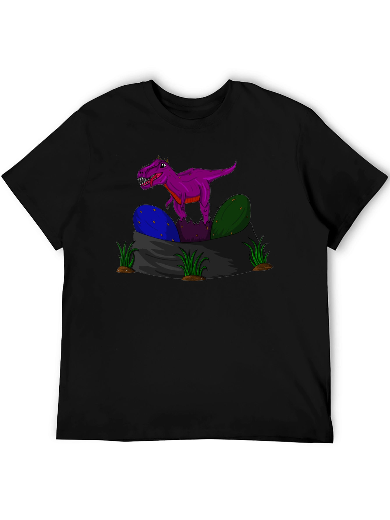 Black Dino Hatchling T-Shirt - Purple Rex Graphic Tee view 5