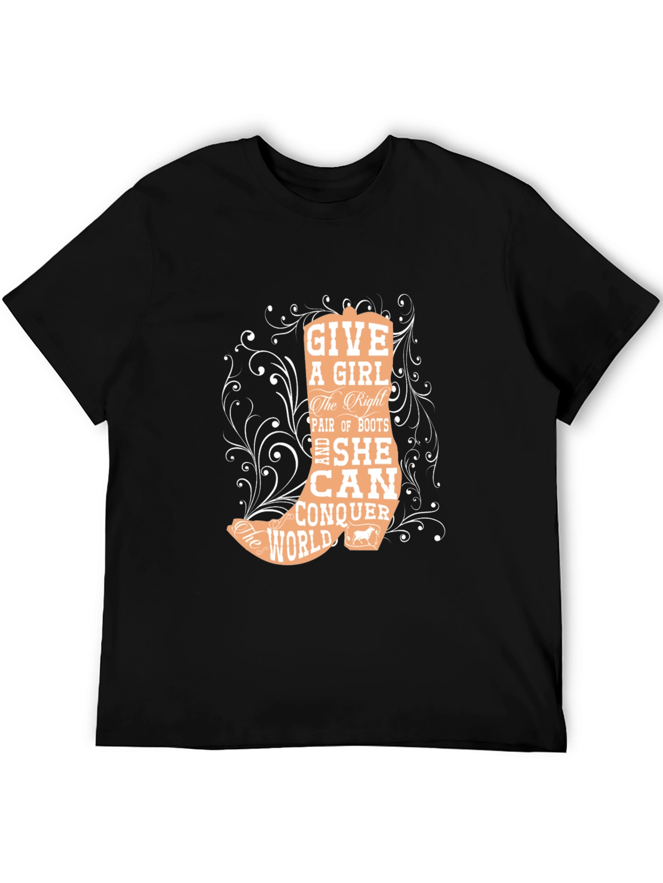 Cowgirl Boots T-Shirt: Conquer The World - 5