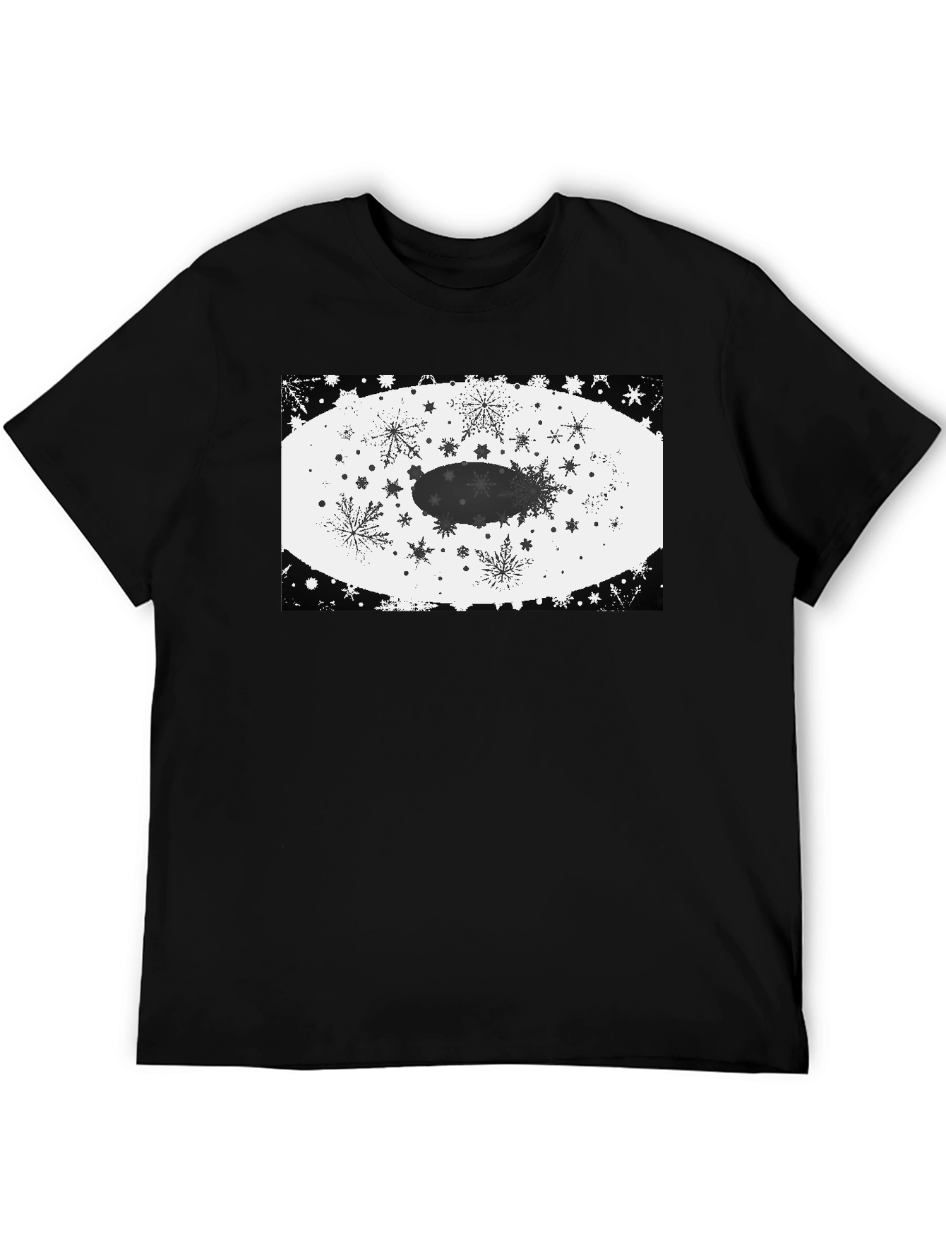 Black Snowflake Zeppelin Graphic Tee - Stylish Cotton Shirt view 5