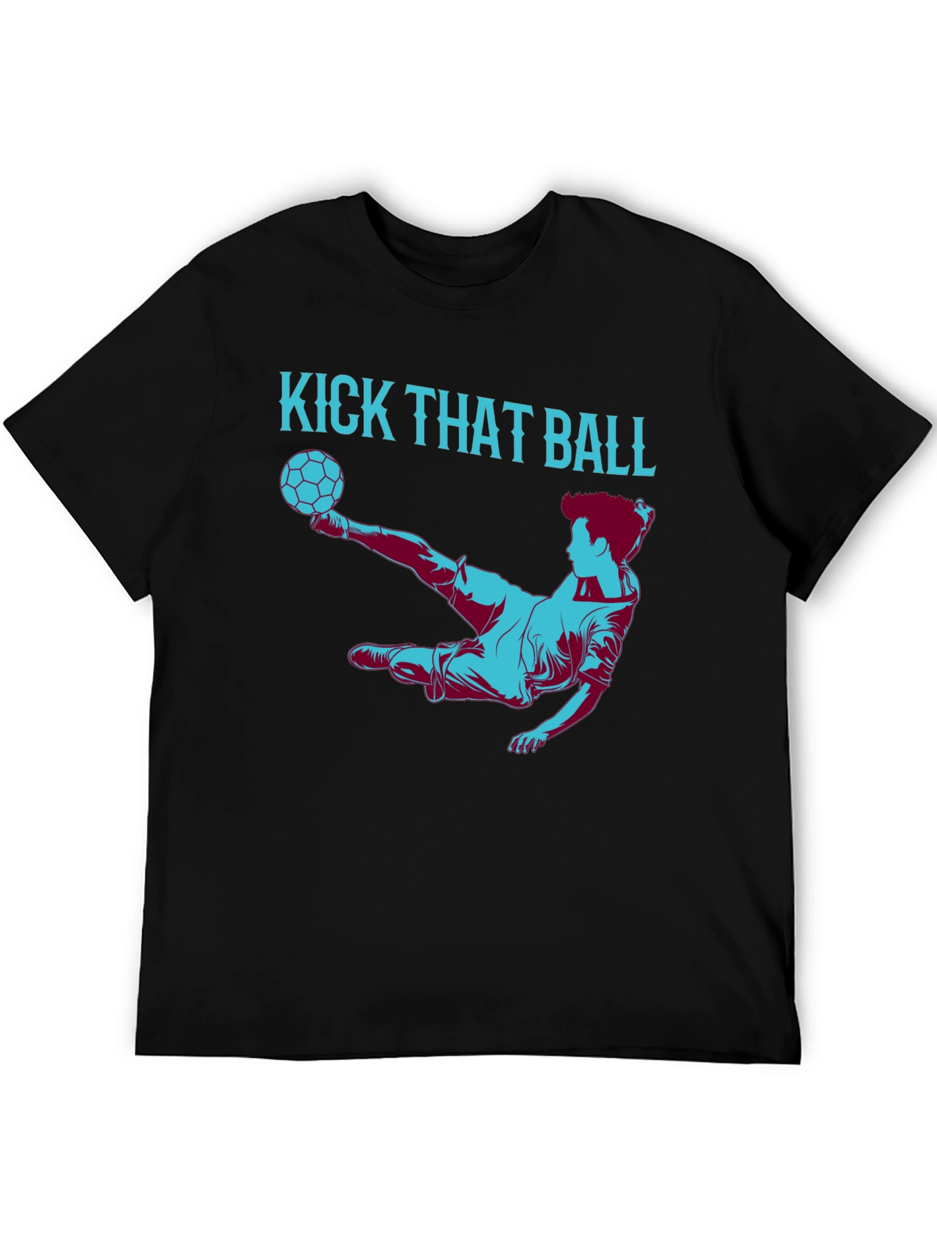 Black Kick That Ball Graphic Tee - Soccer Fan T-Shirt view 5