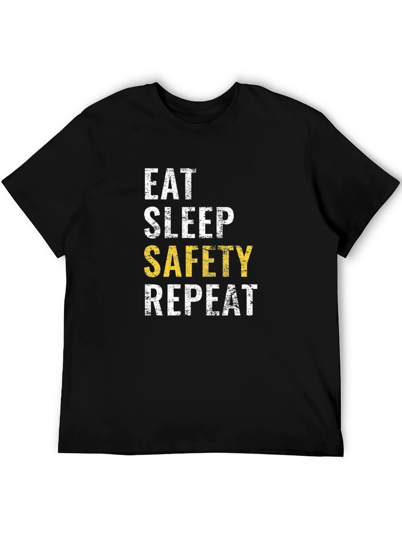 Black Eat Sleep Safety Repeat T-Shirt Funny Work Tee view 5
