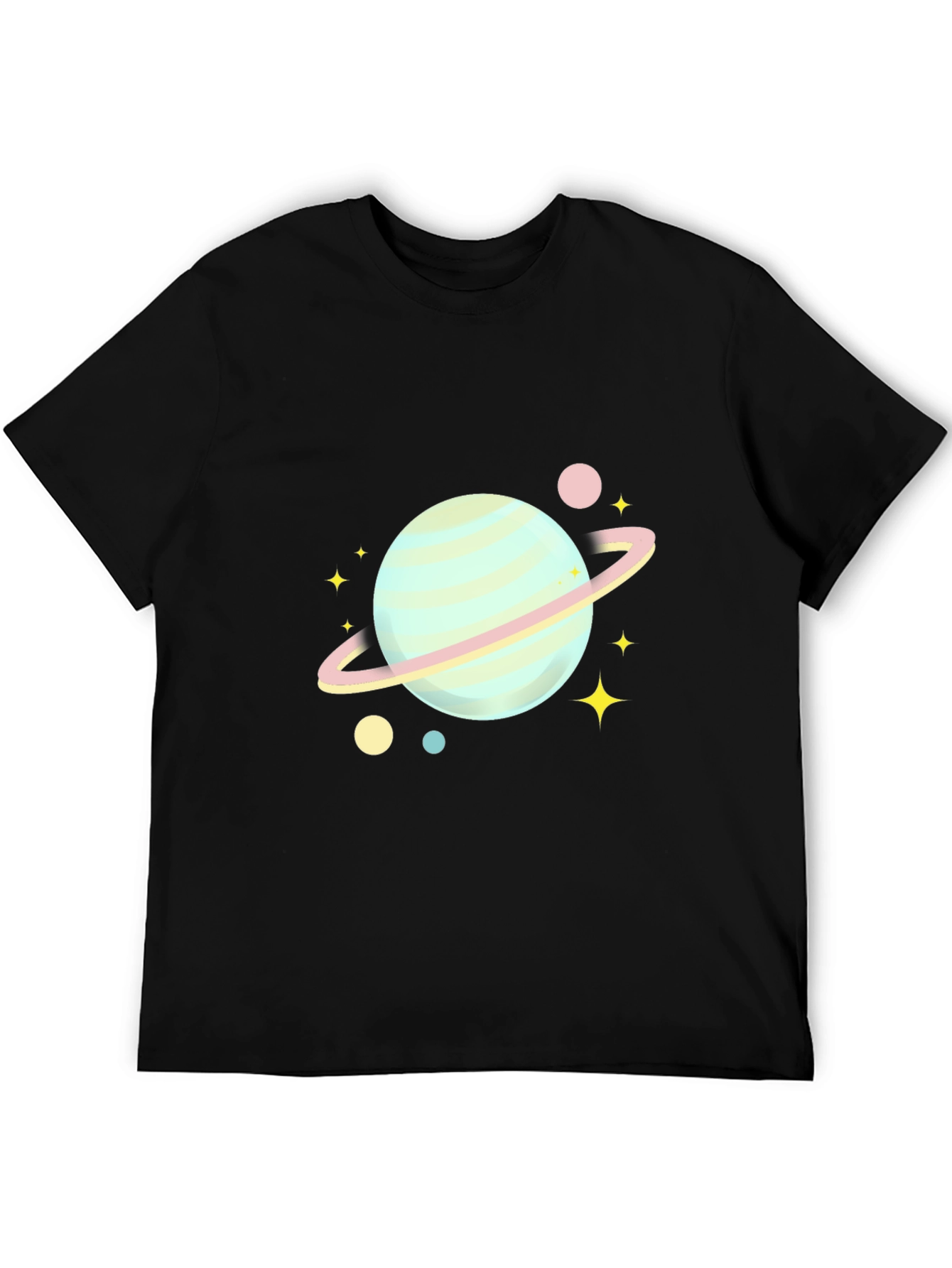 Black Planet & Stars Graphic Tee - Soft Cotton Blend view 5