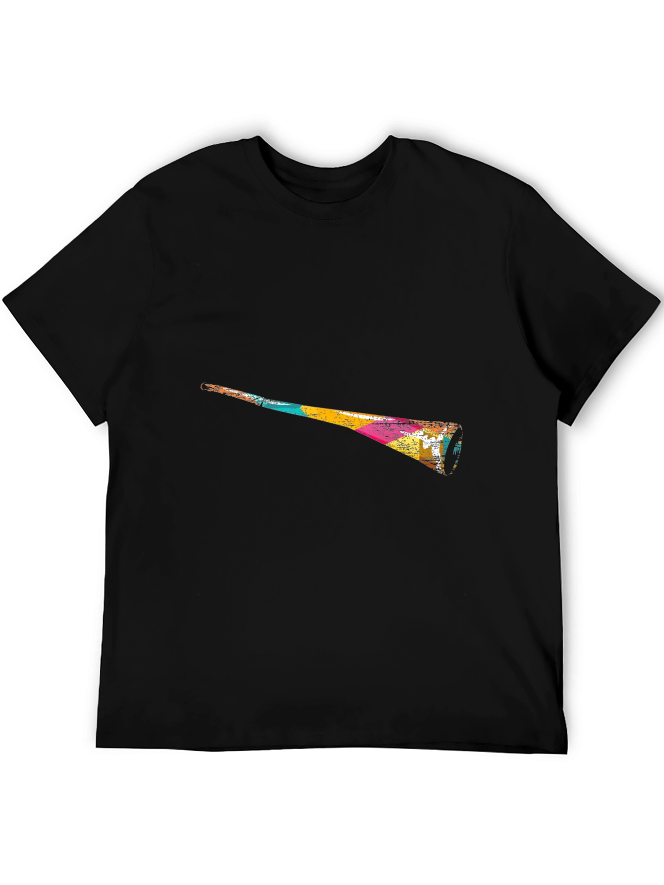 Black Abstract Vuvuzela Graphic Black T-Shirt view 5