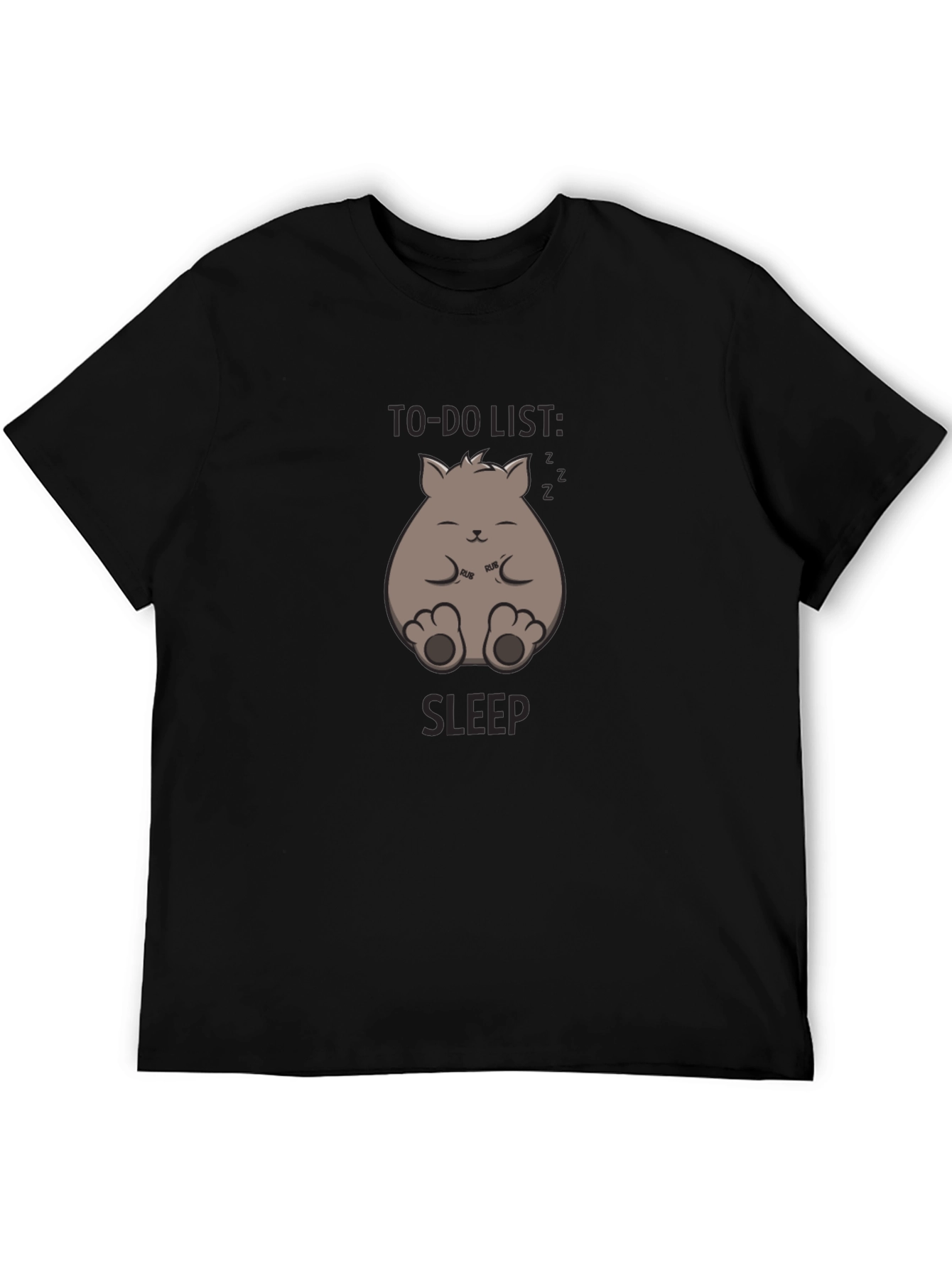 Black To-Do List: Sleep - Funny Cat Graphic T-Shirt view 5