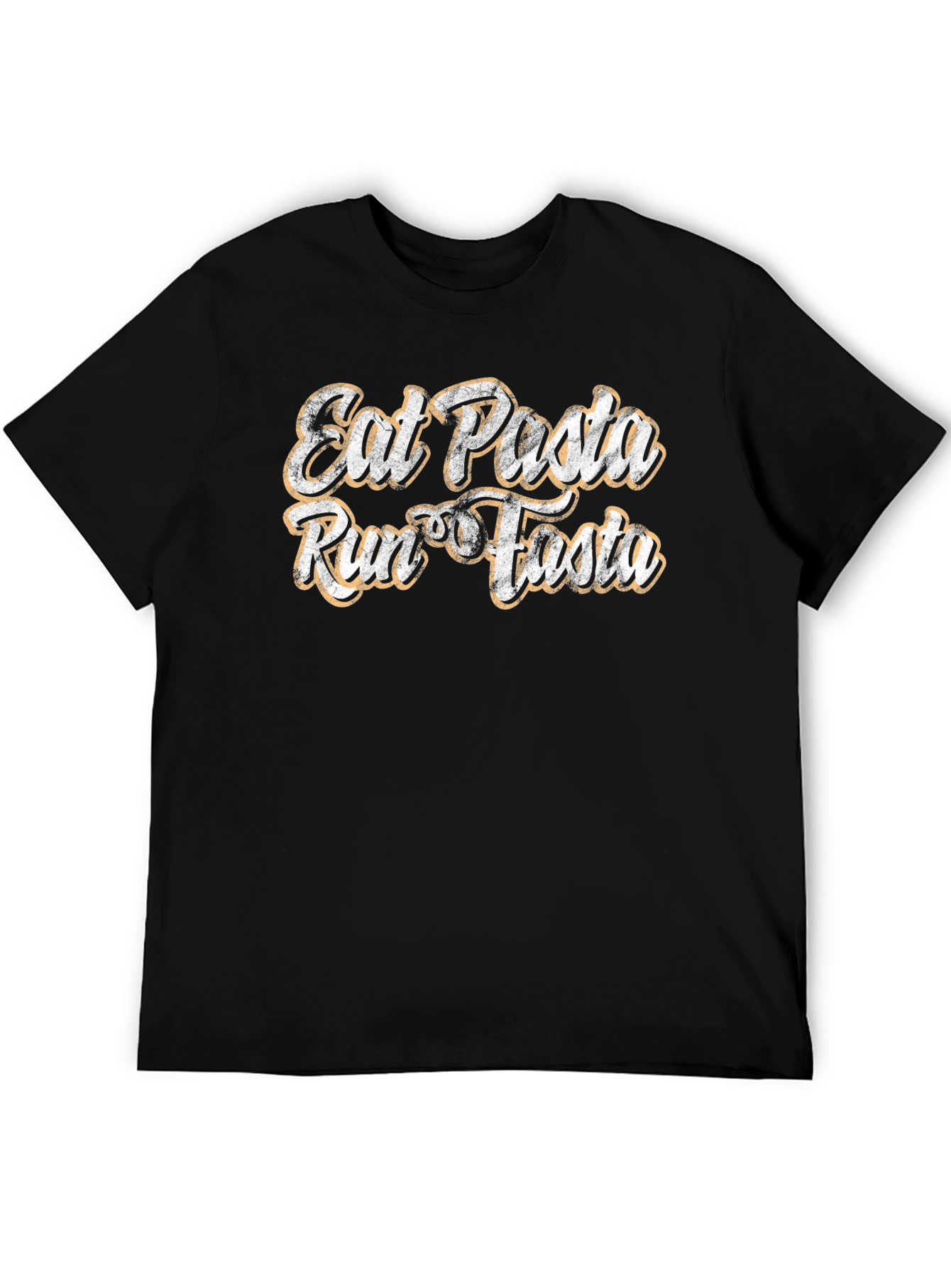 Black Eat Pasta Run Fasta Graphic T-Shirt view 5