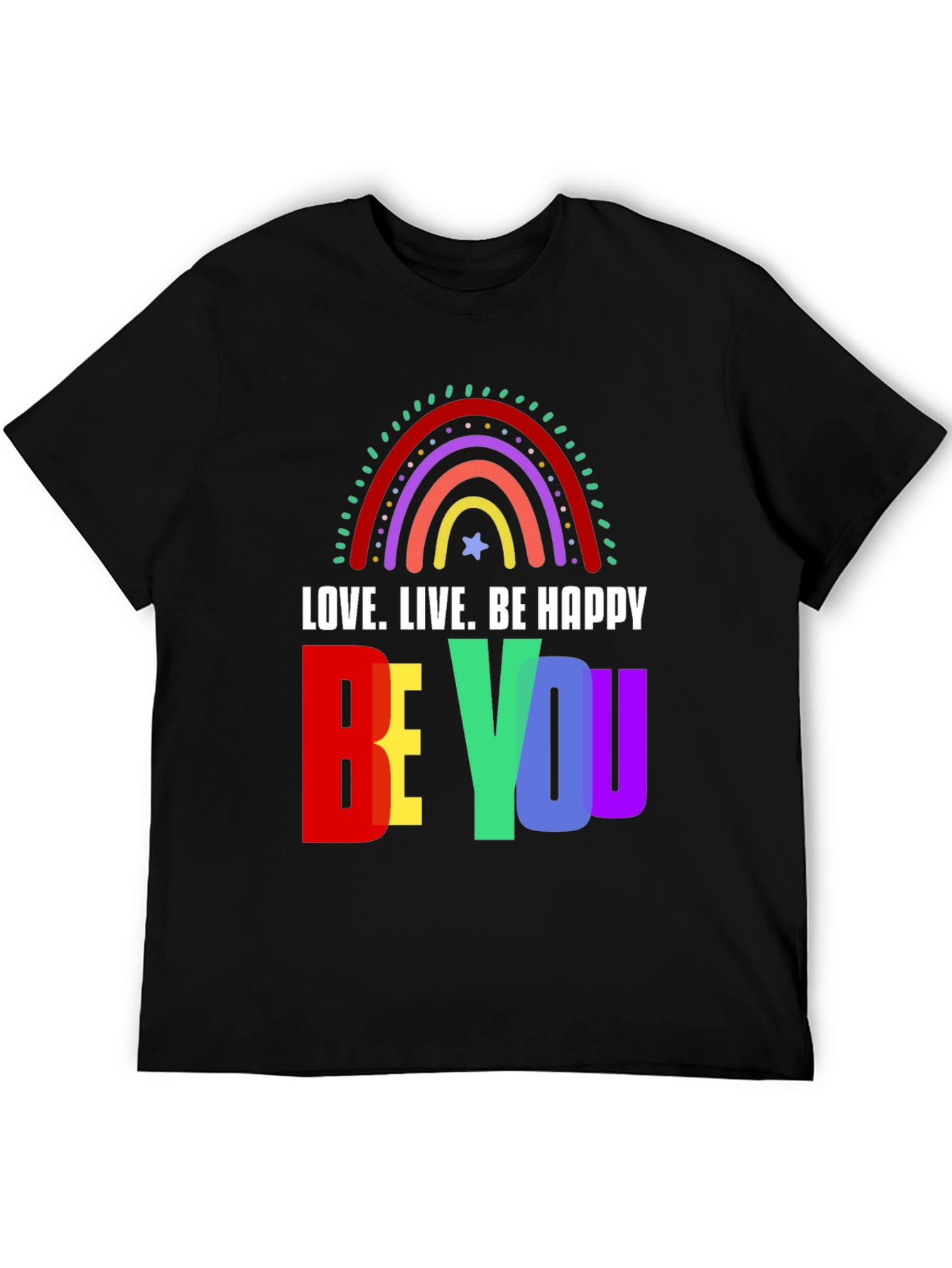 Black Love. Live. Be Happy - Graphic T-Shirt view 5