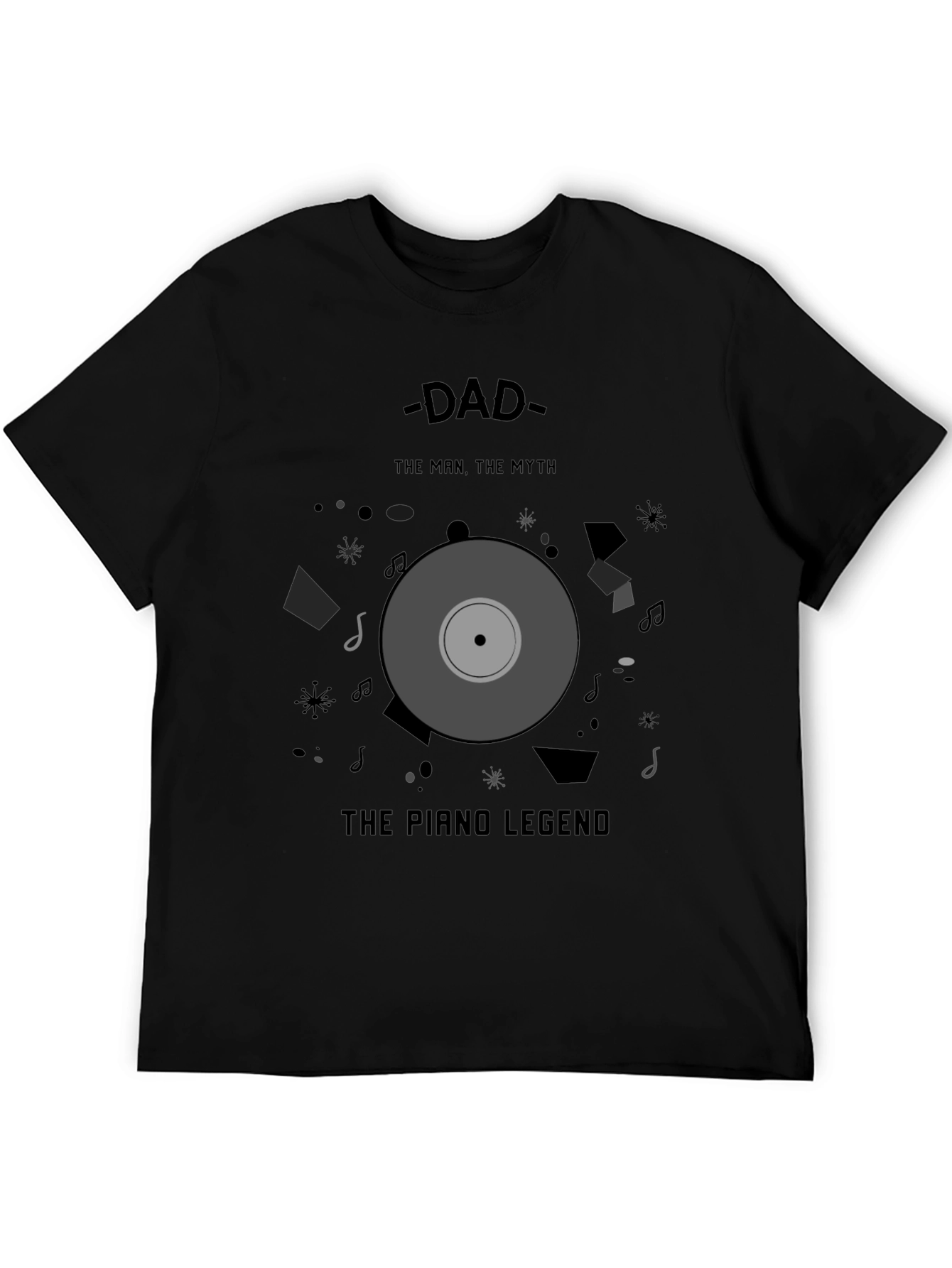Black Dad Piano Legend T-Shirt - Man, Myth, Legend view 5