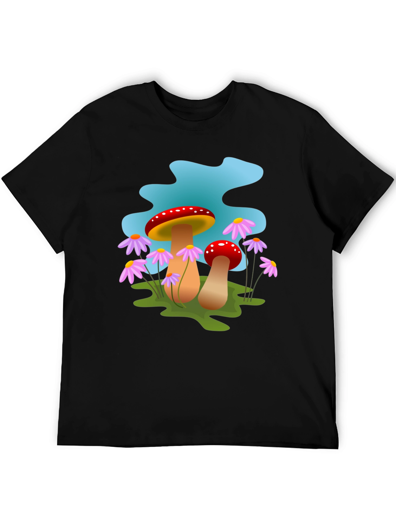 Black Mushroom Graphic Tee - Funky Design view 5