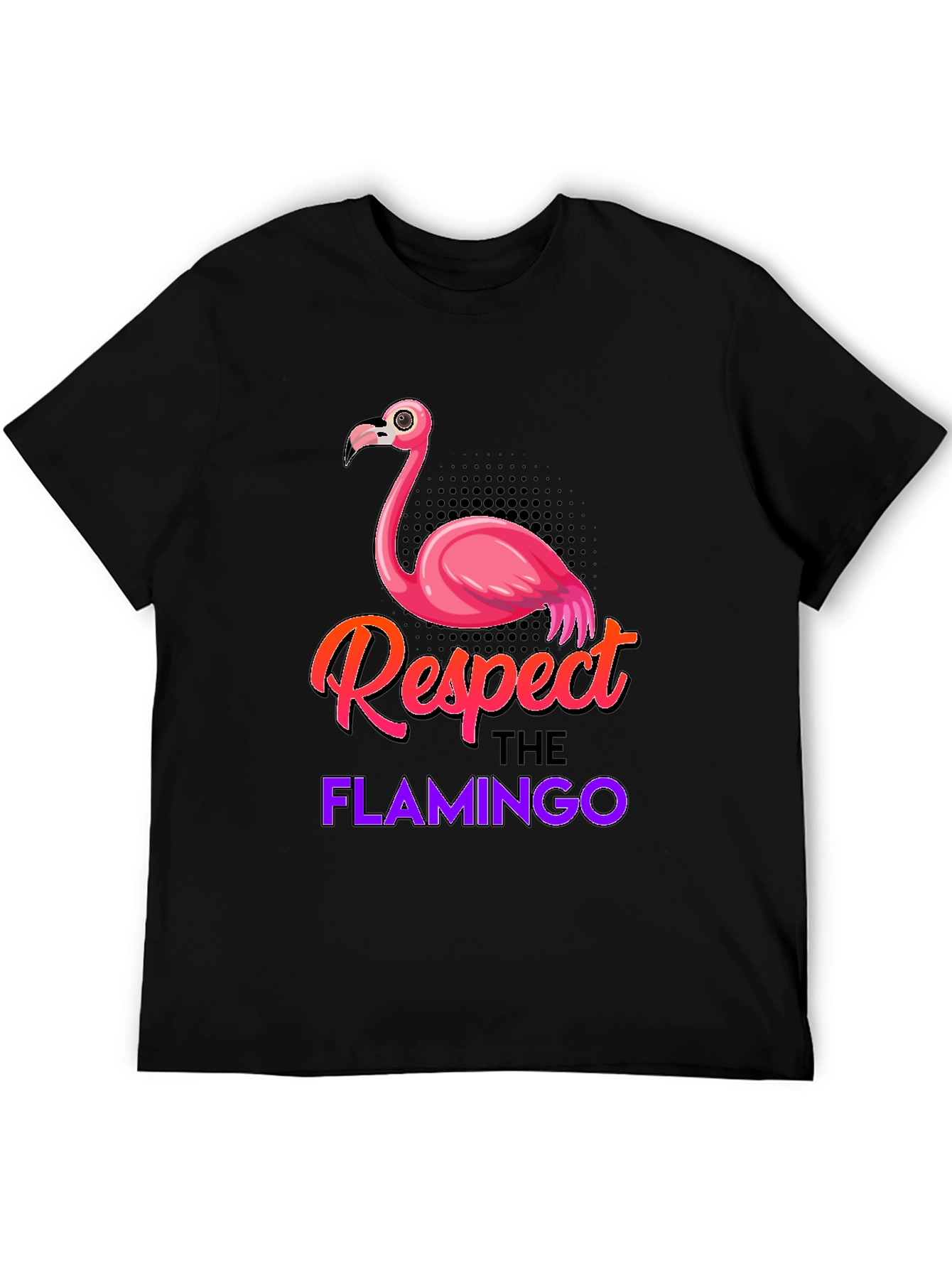 Black Respect the Flamingo Graphic Tee view 5