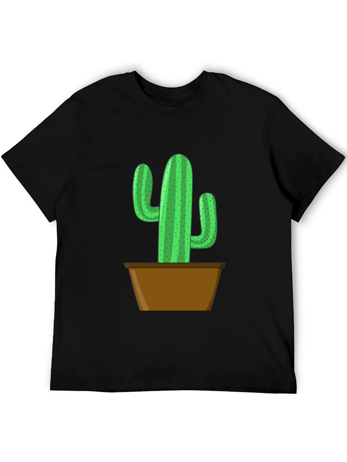Black Potted Cactus Graphic Tee - Black Cotton Blend view 5