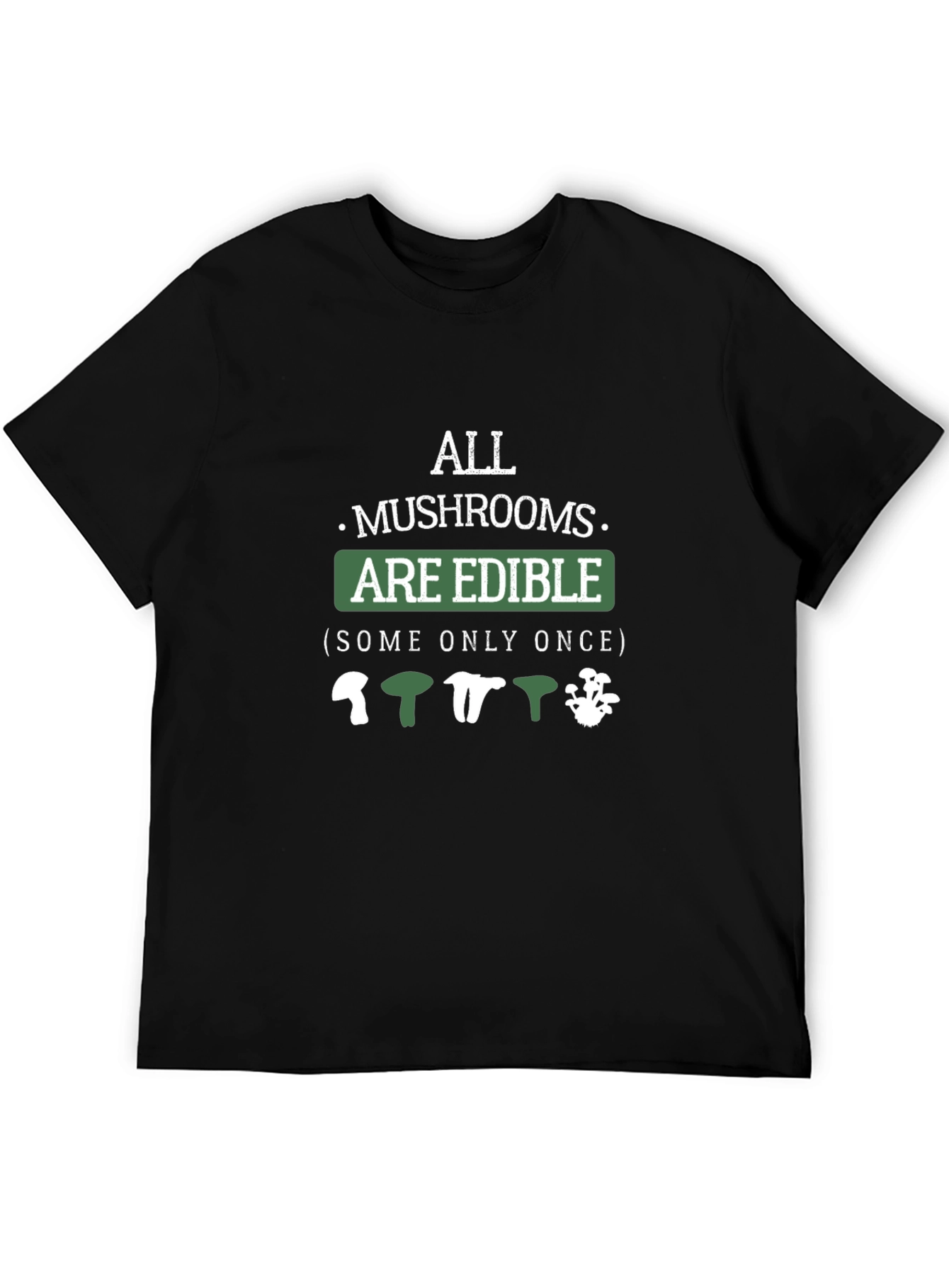 Black Edible Mushrooms Graphic Tee view 5