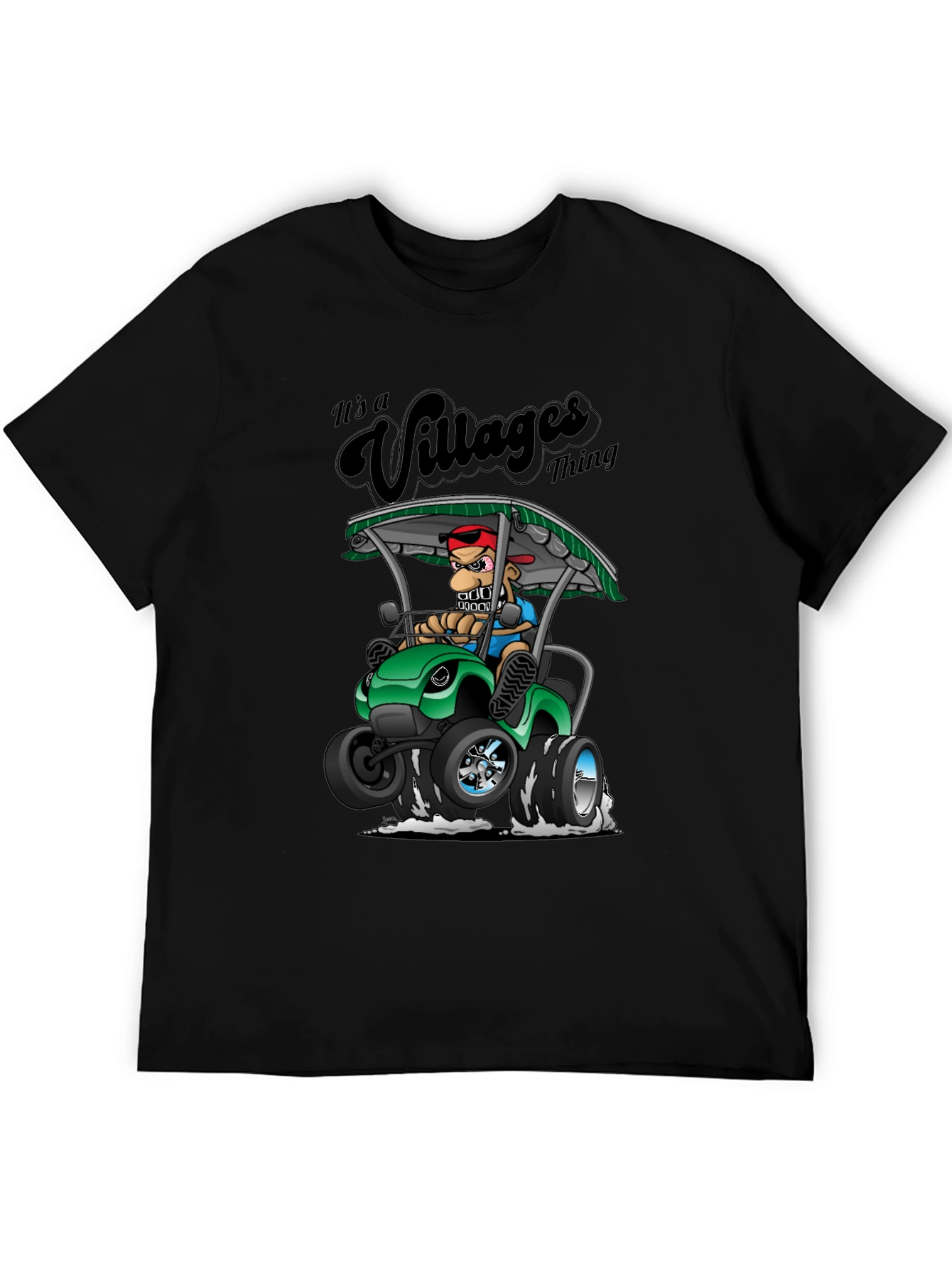 Black Villages Thing Cartoon T-Shirt  view 5