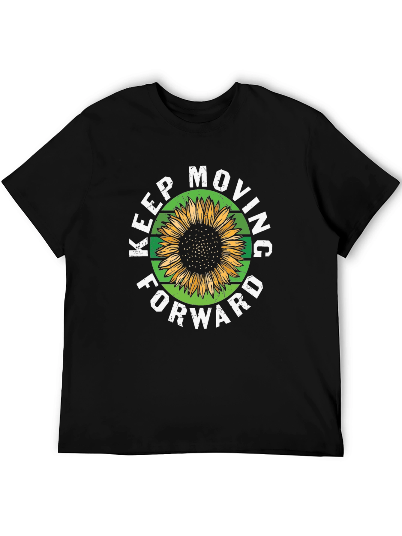 Black Keep Moving Forward Sunflower Graphic Tee view 5