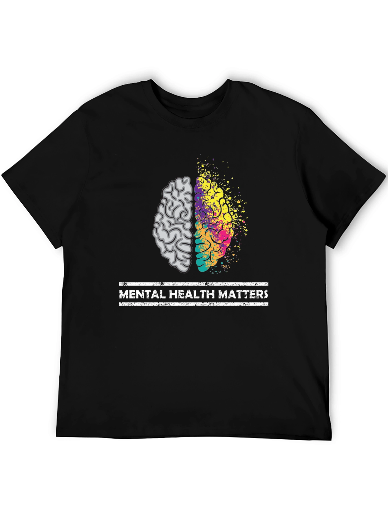 Black Mental Health Matters Brain Graphic Tee - Unisex view 5