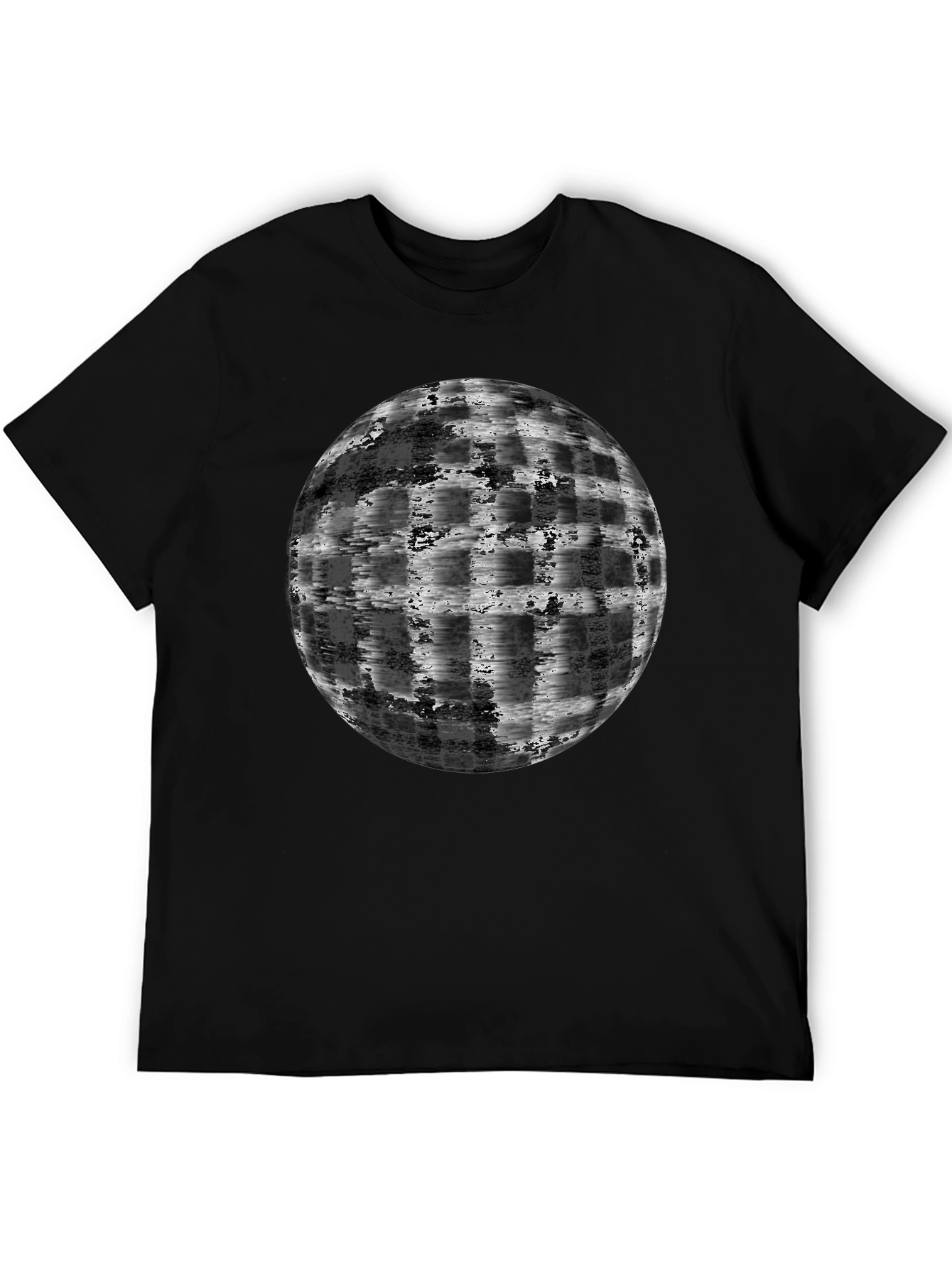 Black Abstract Globe Graphic T-Shirt - Modern Black Tee view 5