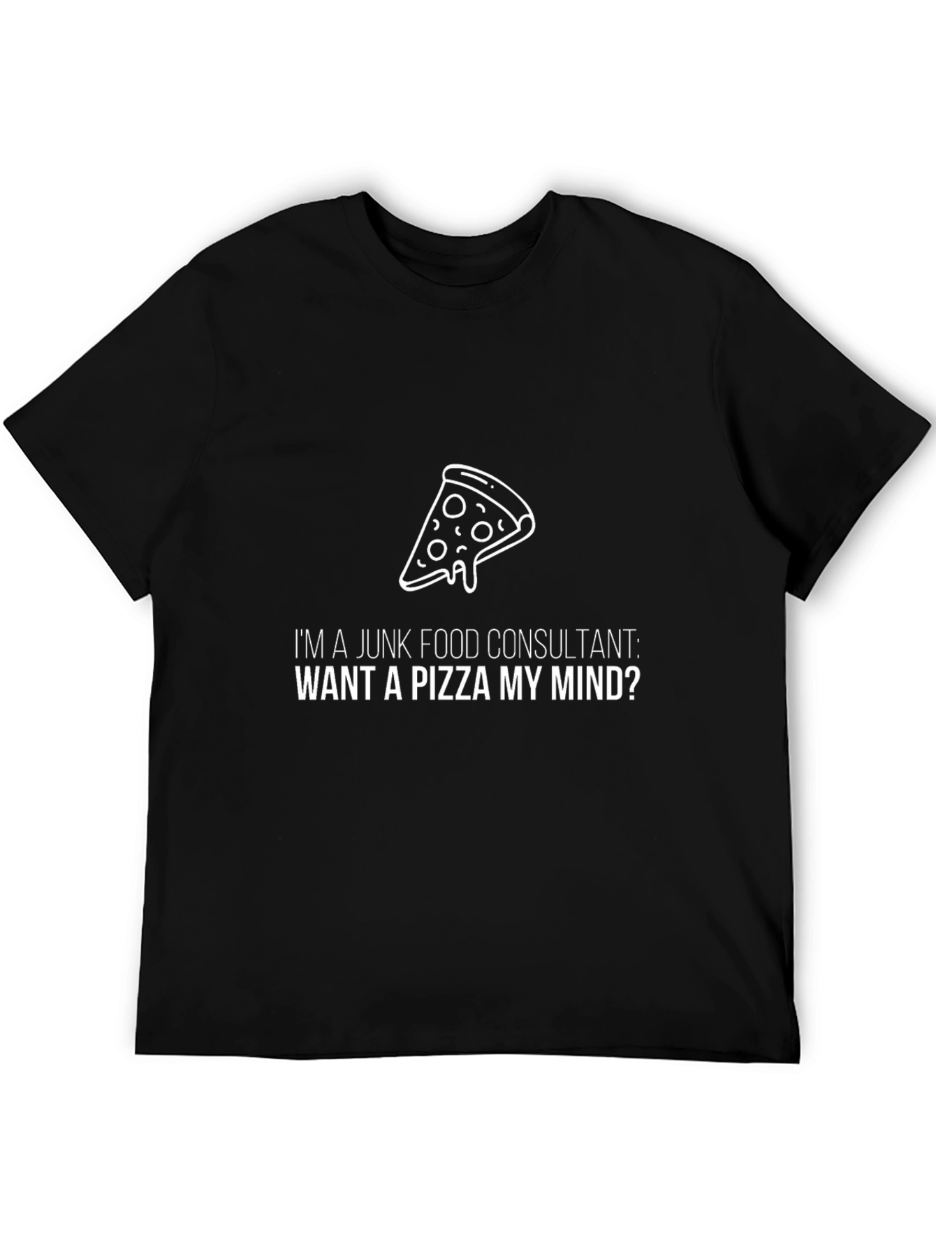 Black Junk Food Consultant Pizza Mind T-Shirt view 5
