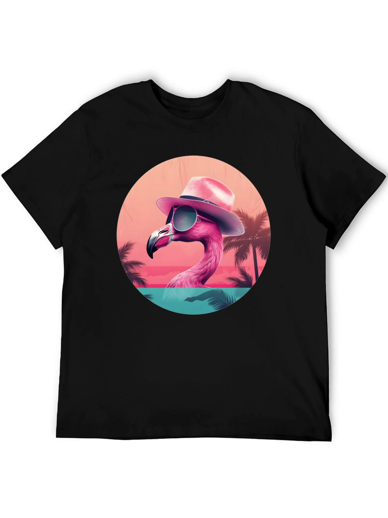 Black Cool Flamingo T-Shirt view 5