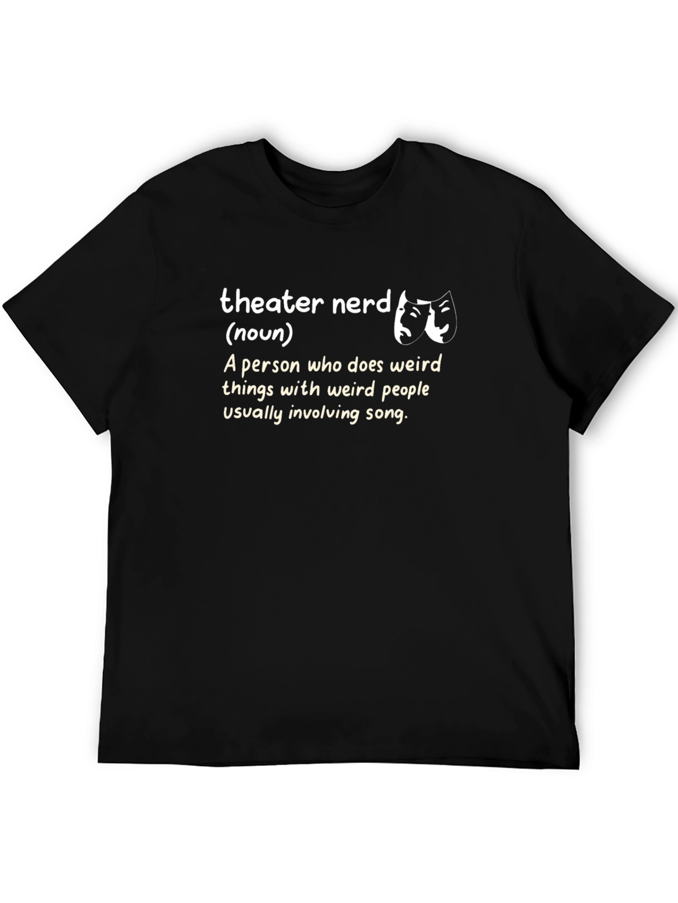 Black Theater Nerd Definition T-Shirt view 5