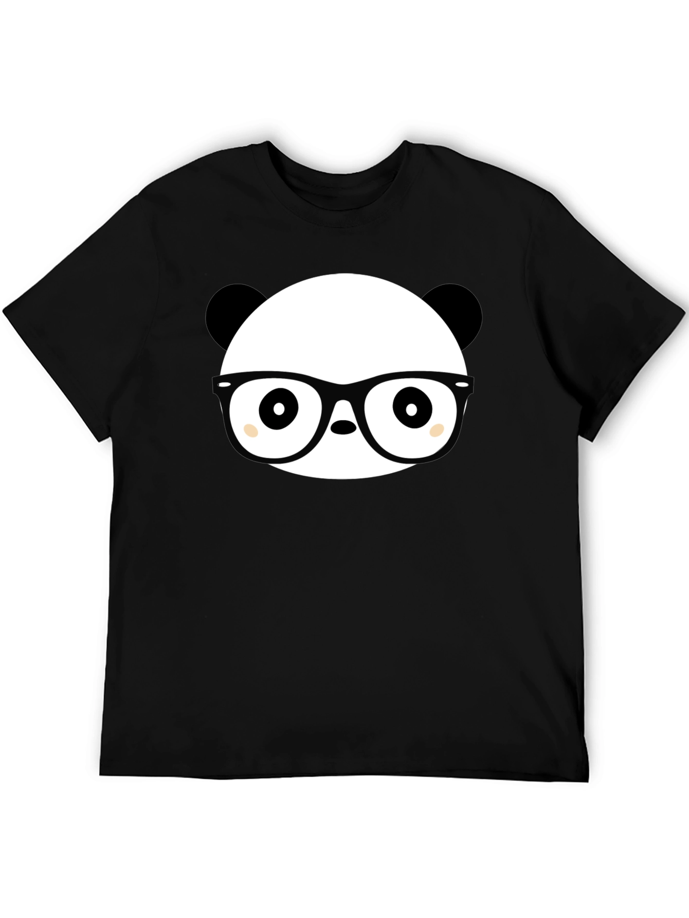 Black Panda Nerd T-Shirt - Black Cotton Graphic Tee view 5