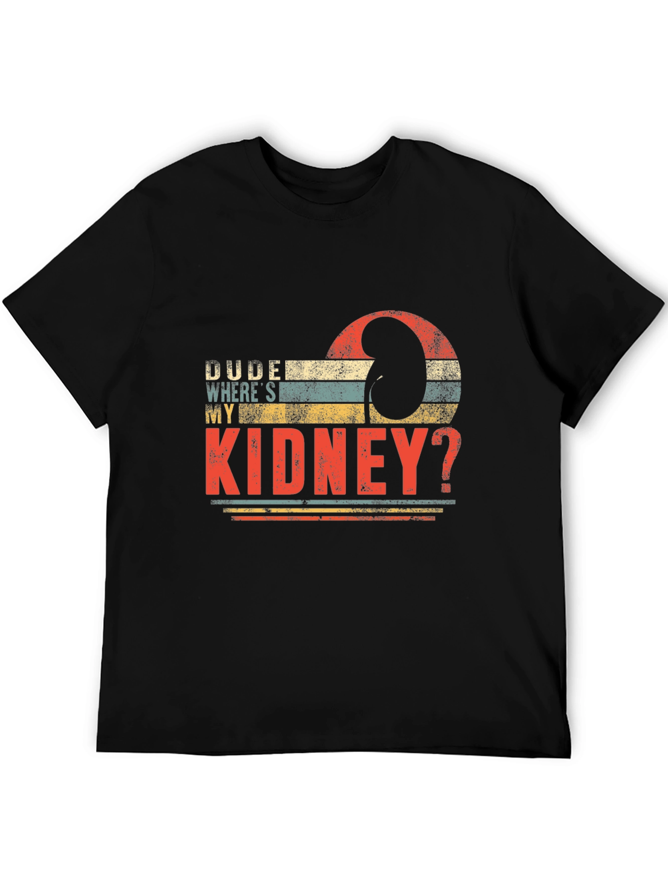 Black Dude Where's My Kidney? Black T-Shirt view 5