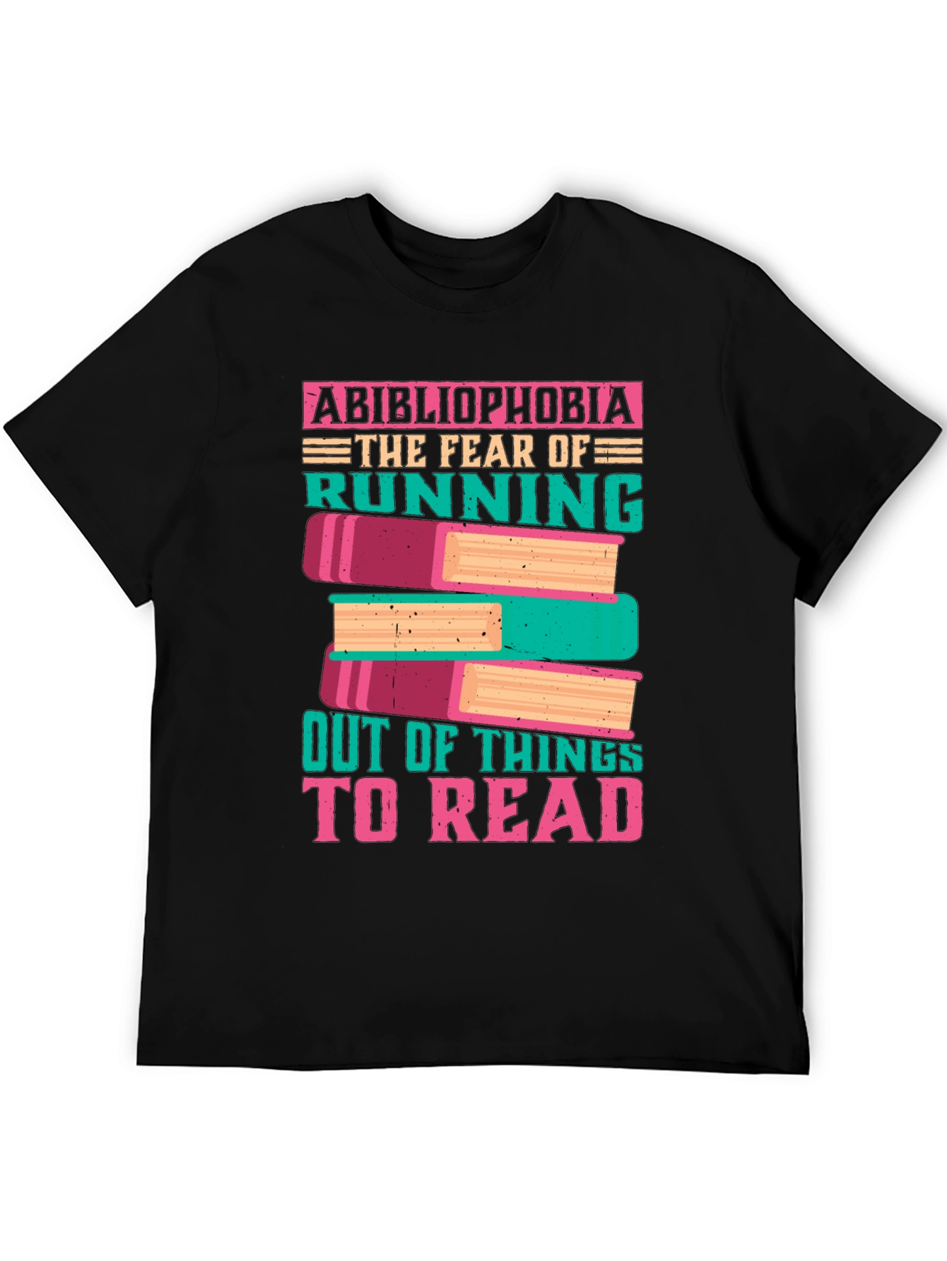 Black Abibliophobia Funny Book Lover T-Shirt view 5