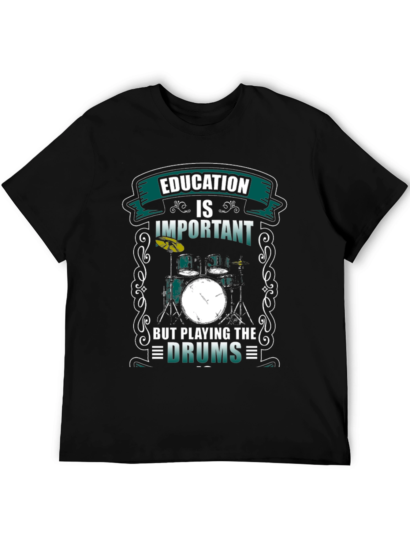 Black Education vs Drums T-Shirt view 5