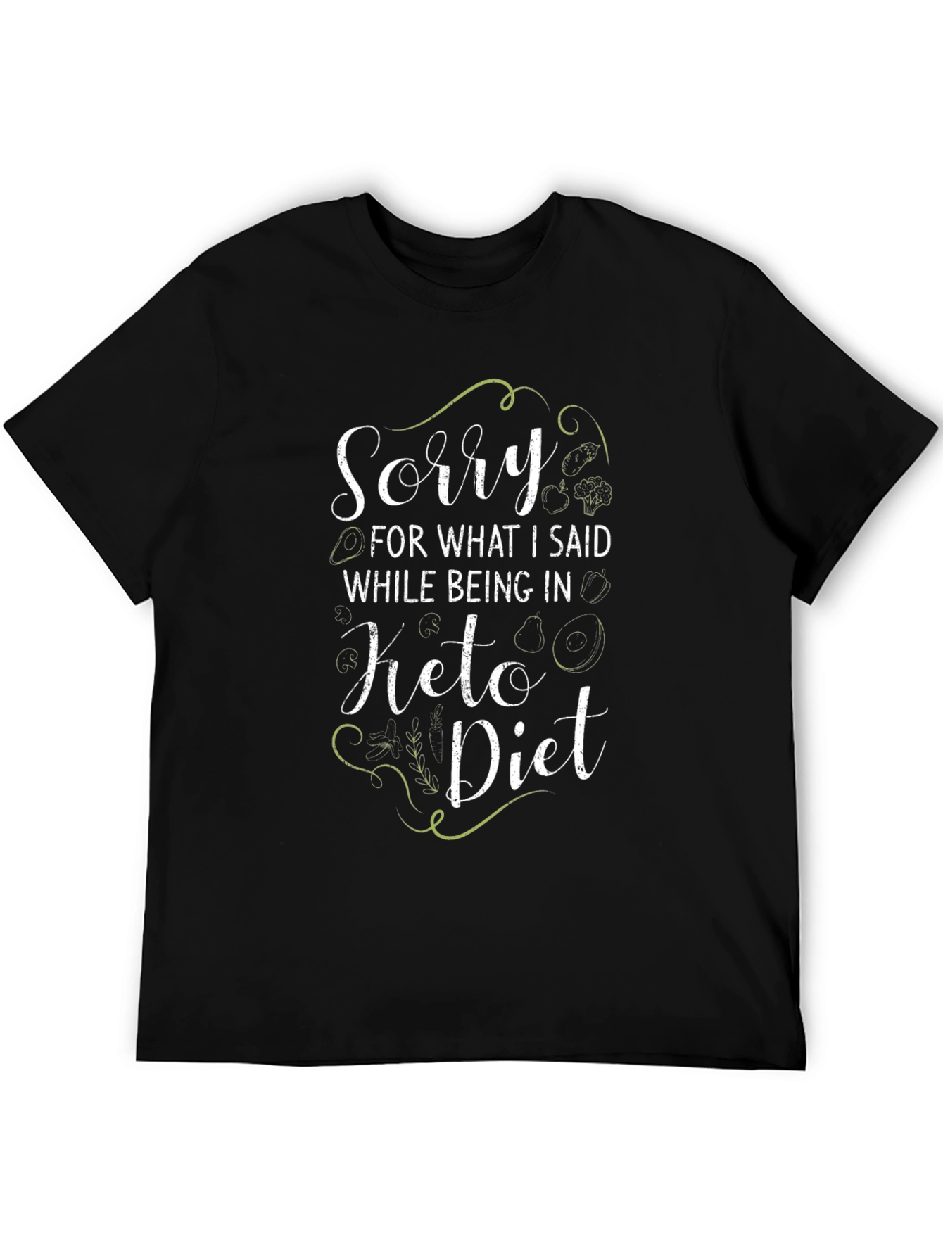 Black Keto Diet Apology Graphic Tee view 5
