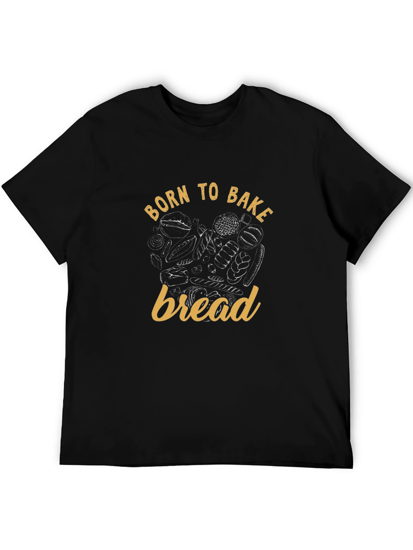Black Born to Bake Bread T-Shirt - Baker Gift view 5