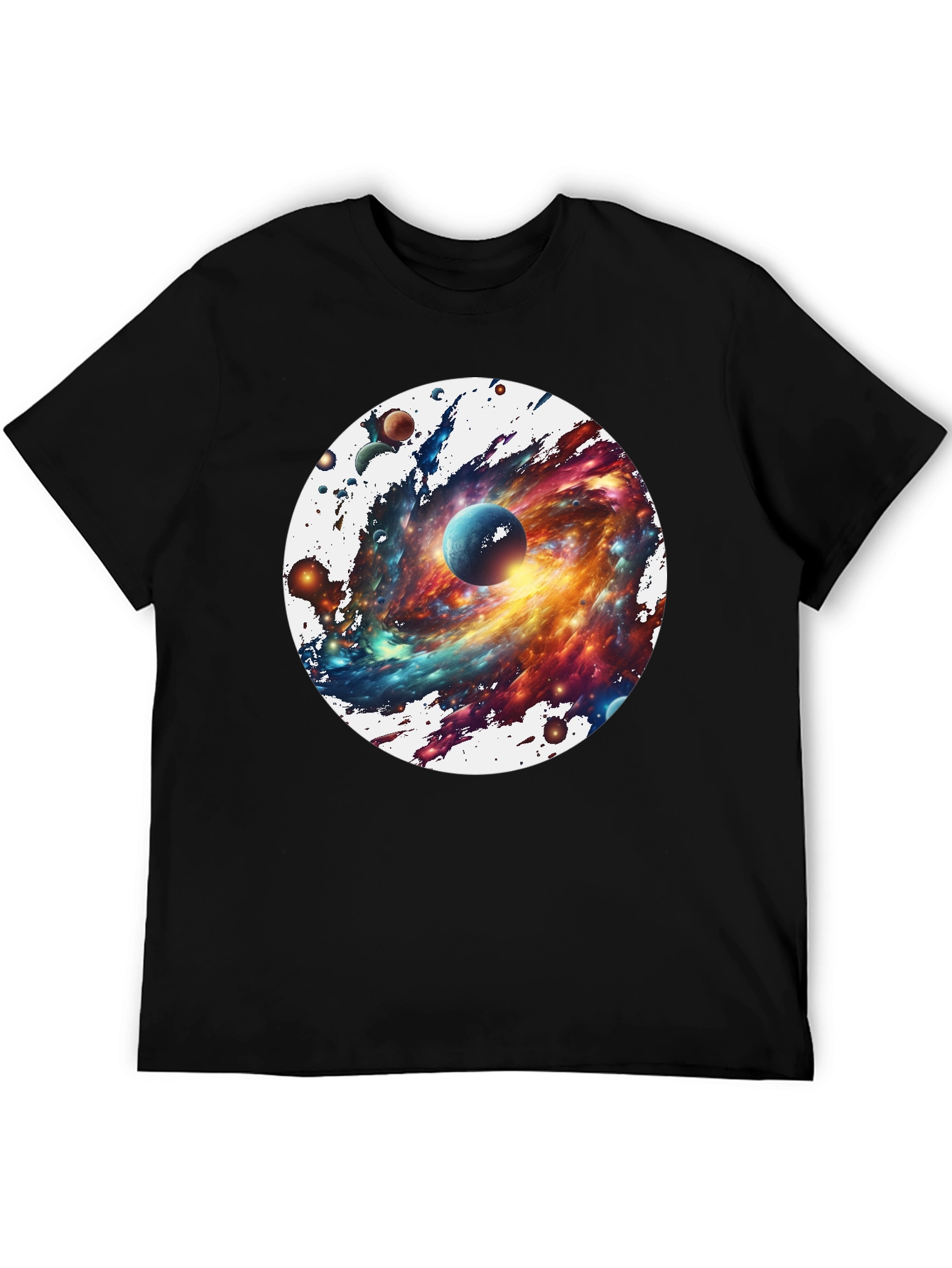 Black Galaxy Blast T-Shirt - Space Print Tee view 5