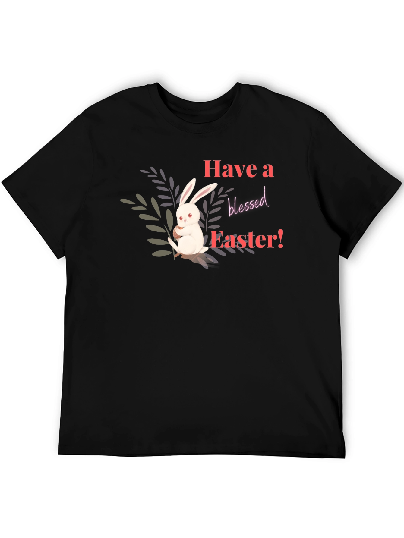 Black Have a Blessed Easter Bunny T-Shirt view 5