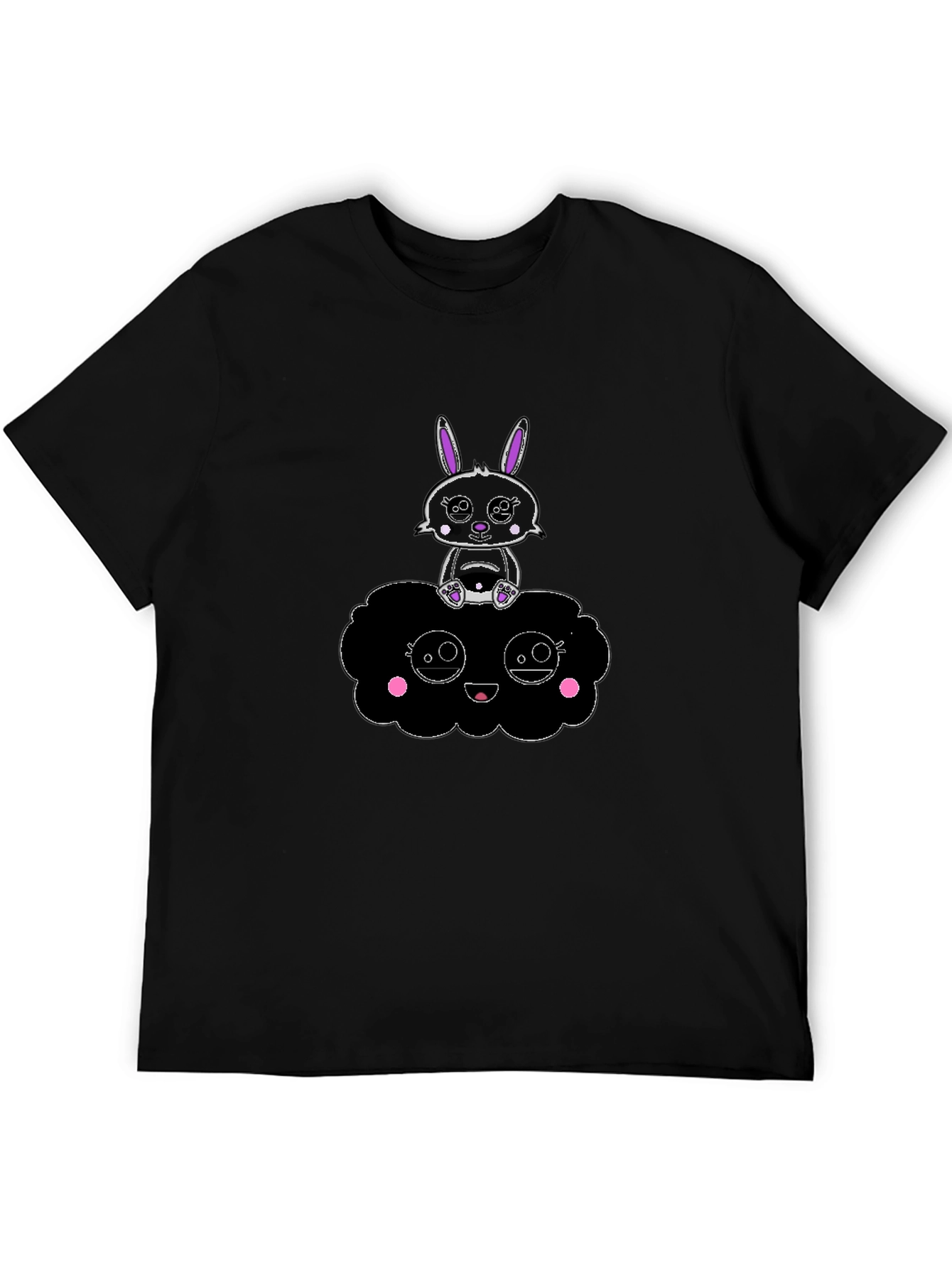 Black Bunny Cloud Graphic Tee - Soft Cotton Blend view 5