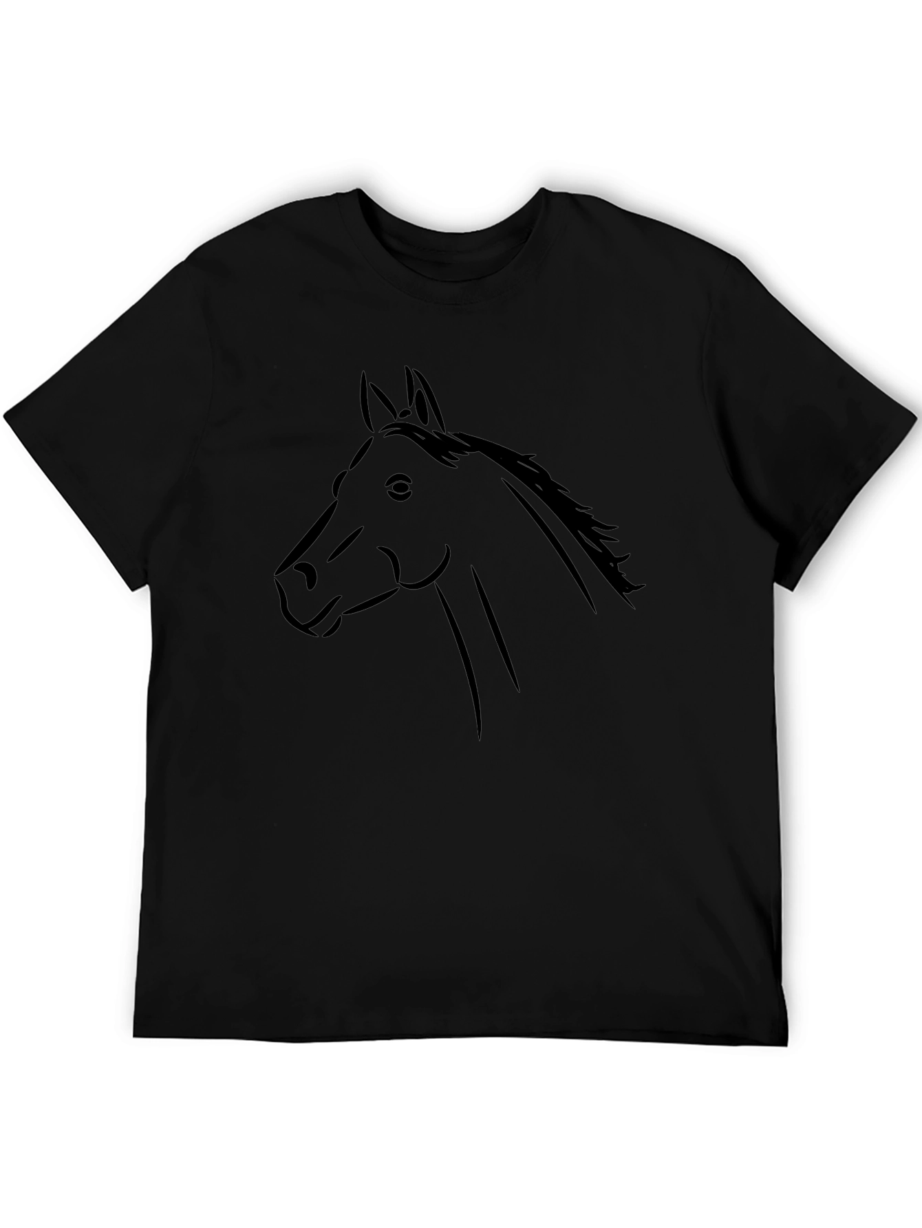 Black Black Horse Graphic Tee - Stylish Animal Print Shirt view 5