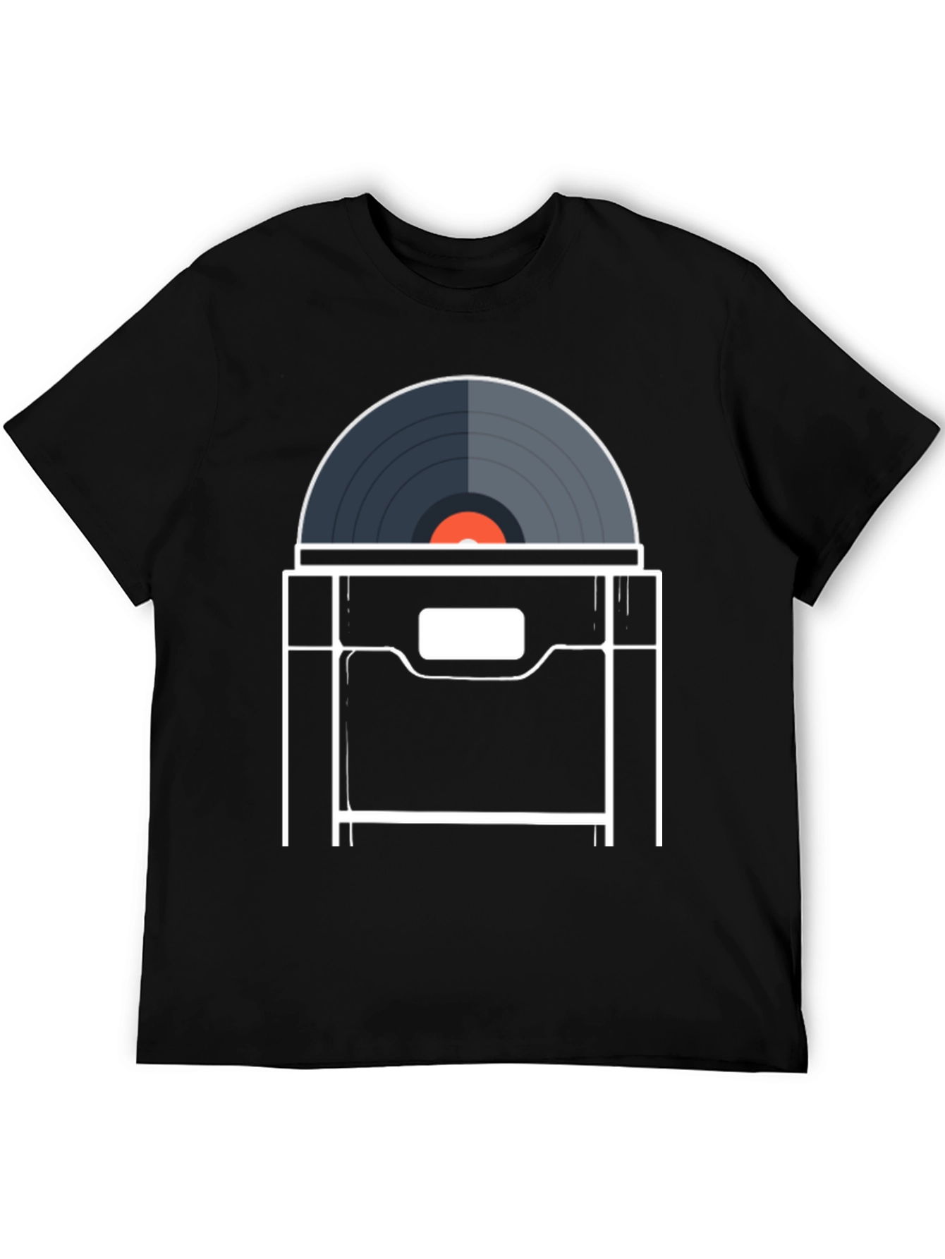 Black Vintage Vinyl Record Player T-Shirt - Retro Music Tee view 5