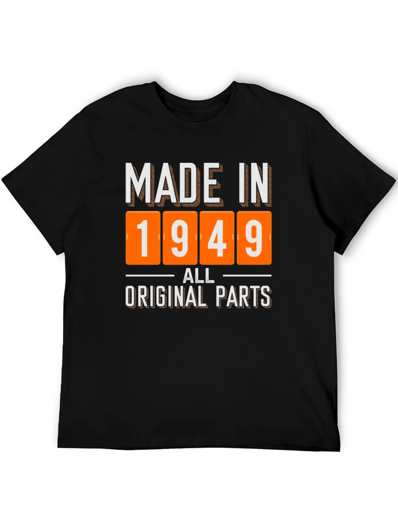 Black Made in 1949 All Original Parts T-Shirt view 5