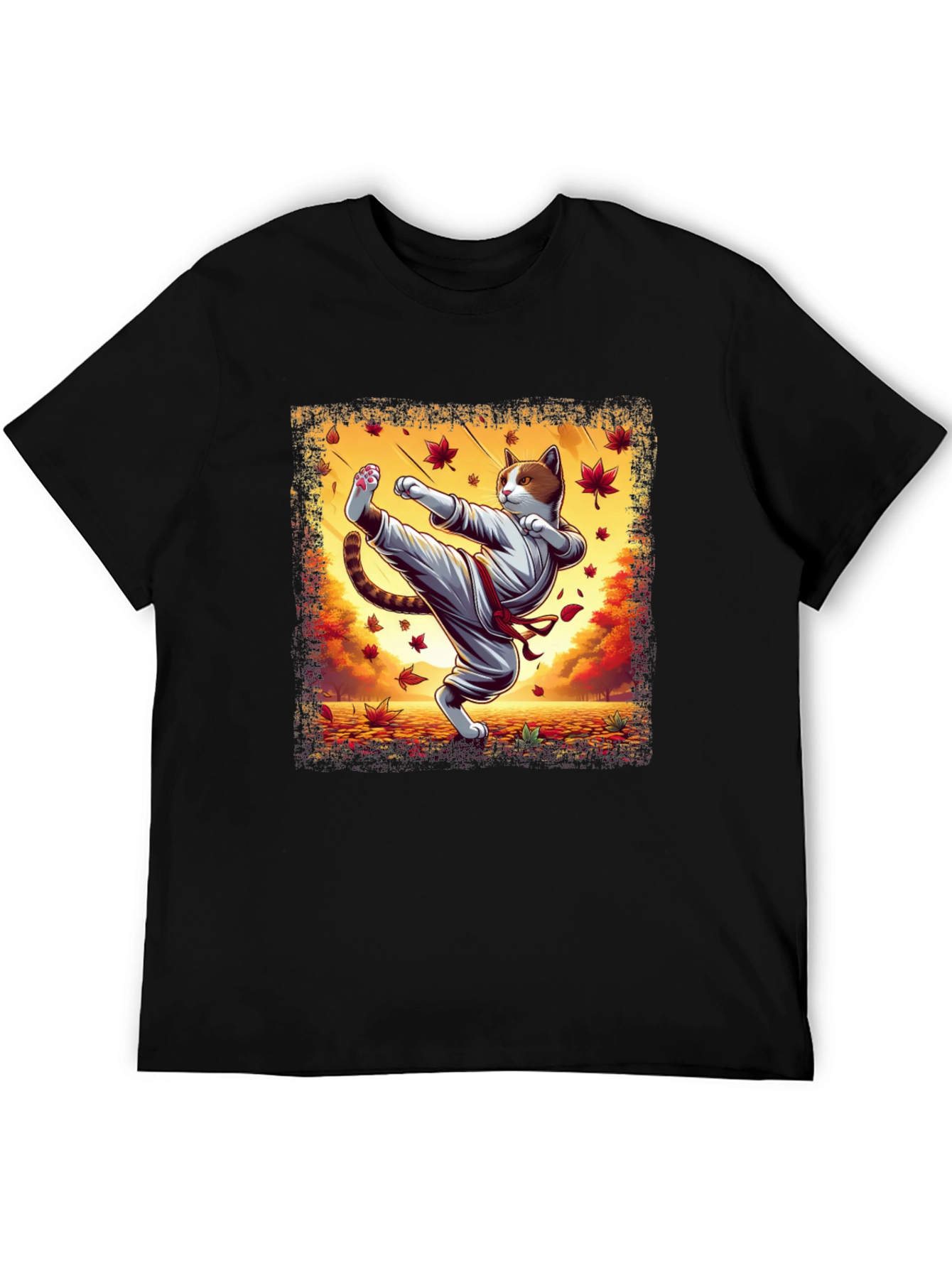 Black Karate Cat T-Shirt - Martial Arts Kitten Tee view 5