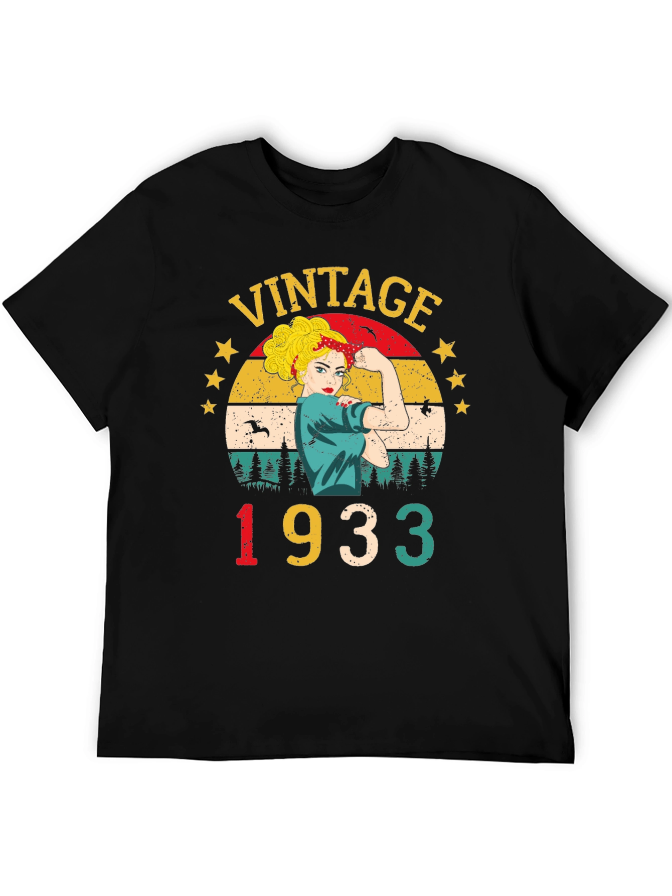Black Vintage 1933 Rosie the Riveter T-Shirt view 5