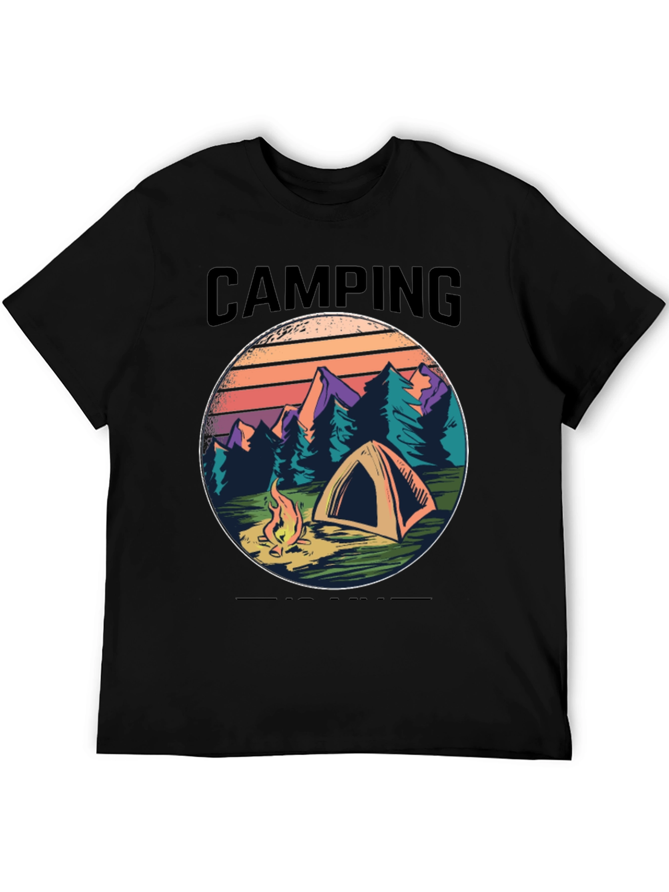 Black Camping Graphic Tee - Nature Adventure Shirt view 5