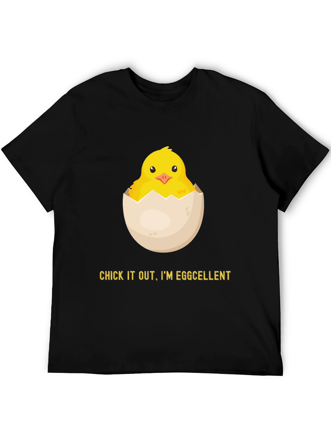 Black Eggcellent Chick Graphic Tee - Funny Easter Shirt view 5