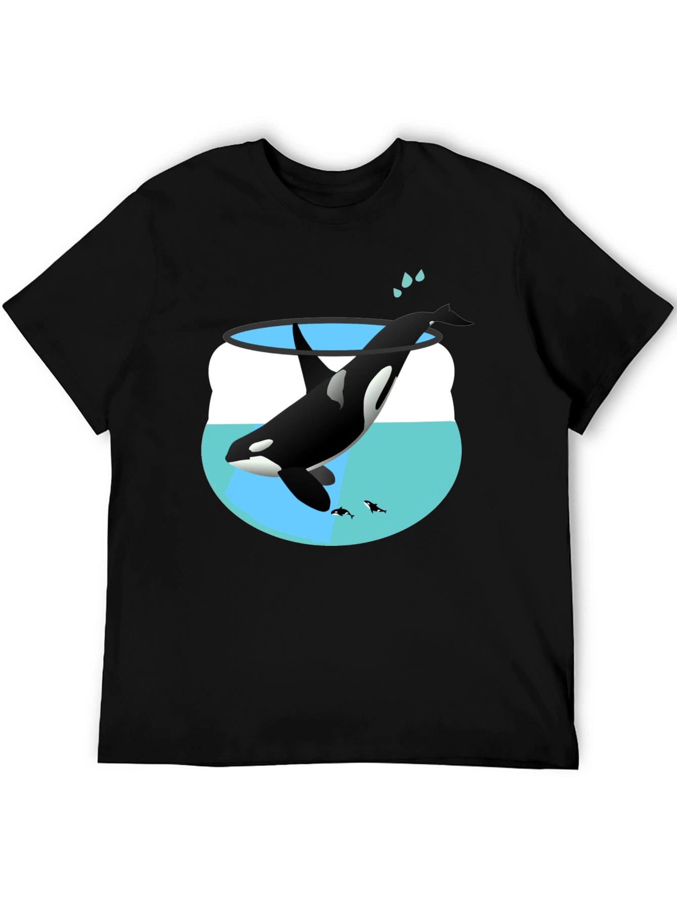 Black Orca in a Fishbowl Graphic T-Shirt view 5